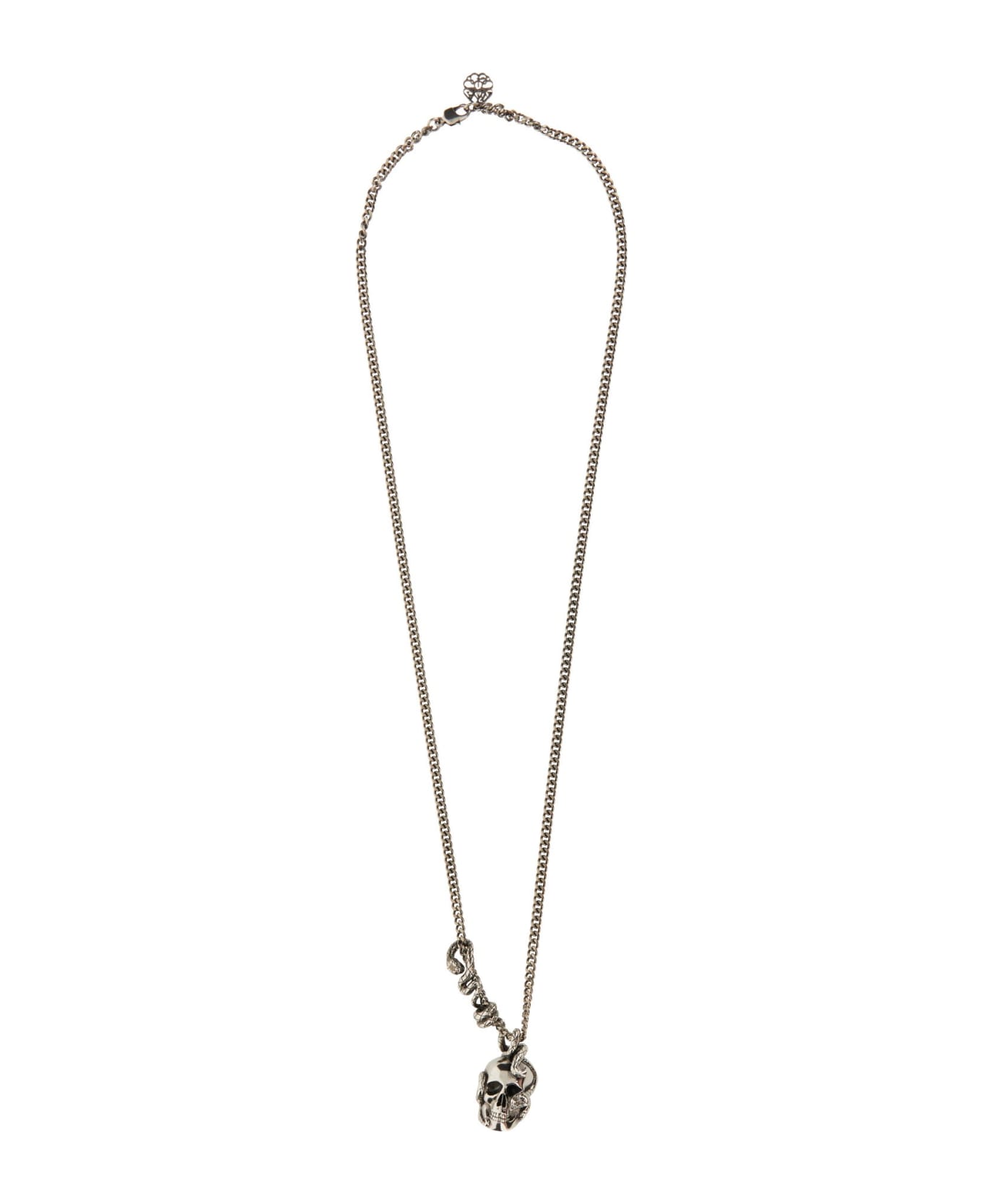 Alexander McQueen Skull And Snake Necklace - Silver