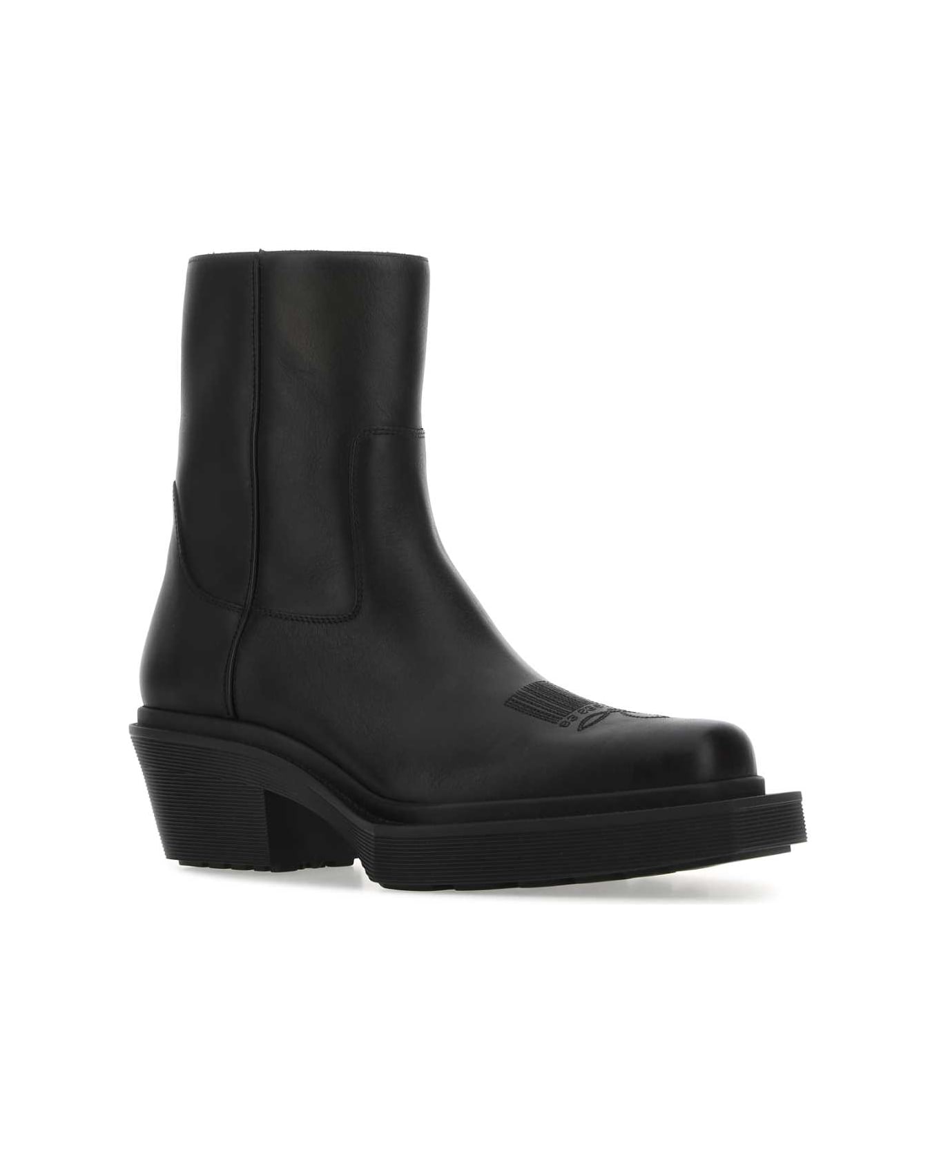 VTMNTS Black Leather Ankle Boots - MATTEBLACK