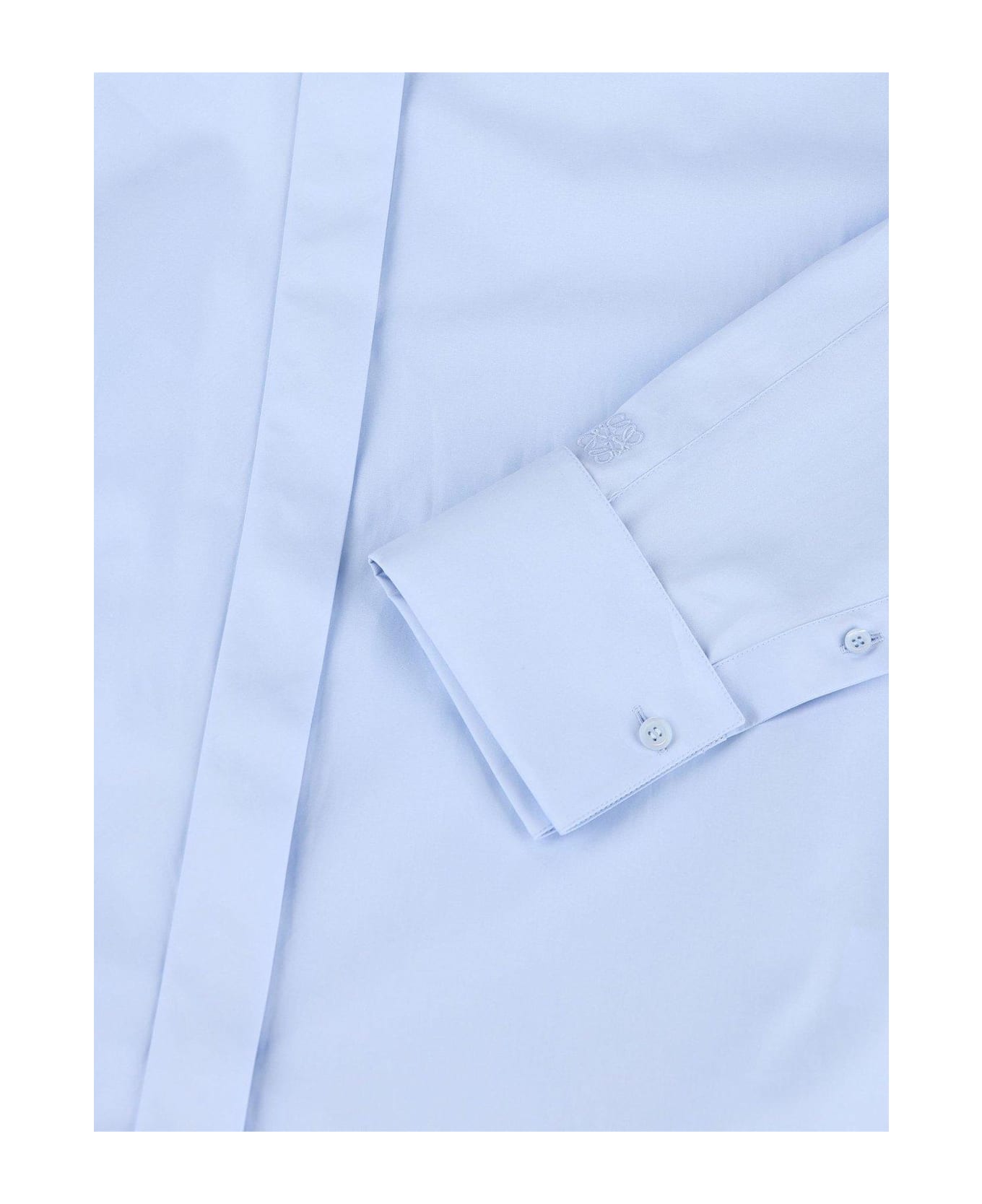 Loewe Curved Hem Buttoned Shirt - Blue