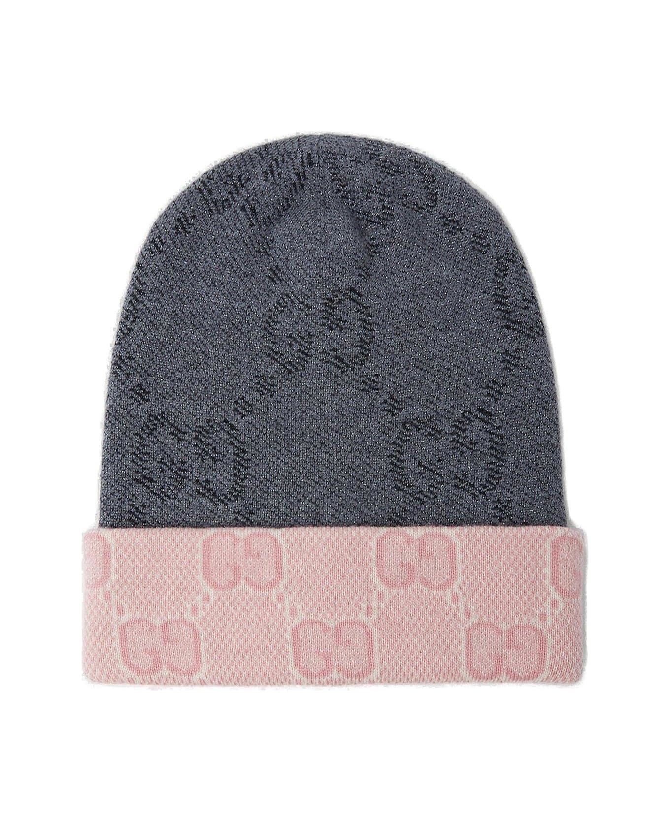 Gucci Reversible Gg Beanie - Grey