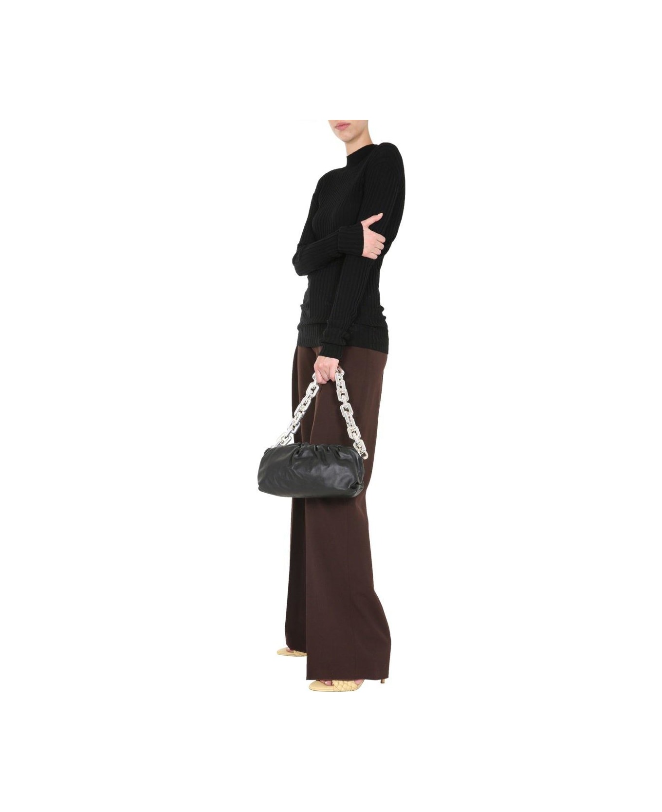 Bottega Veneta Ribbed Knit Sweater - BLACK