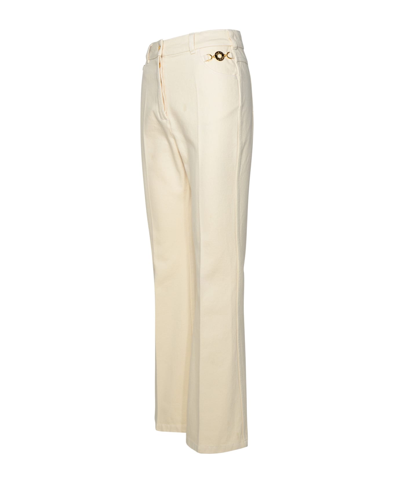 Patou Ivory Cotton Flare Jeans - NEUTRALS ボトムス