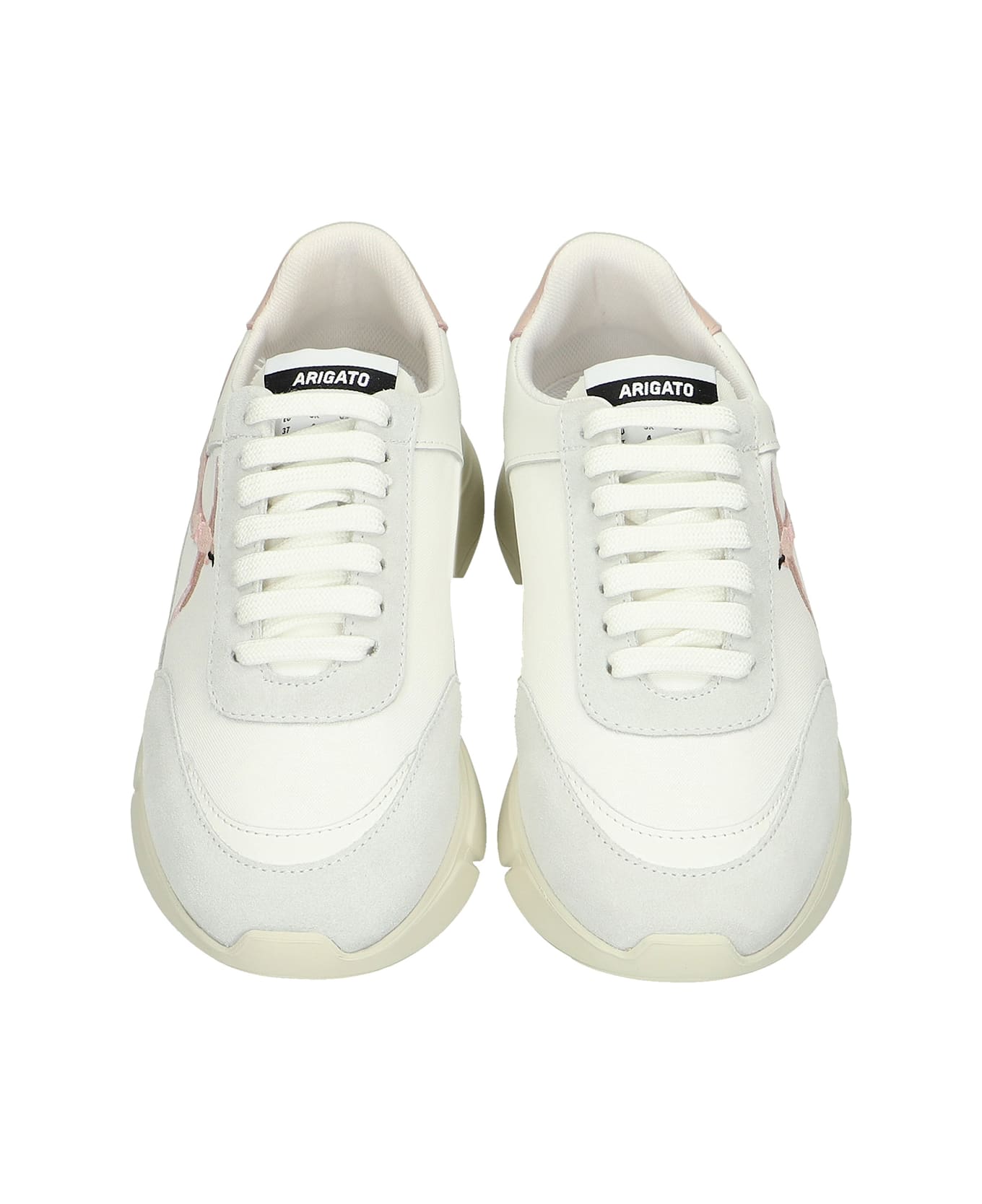Axel Arigato Genesis Stripe Sneakers In White Suede And Leather - white