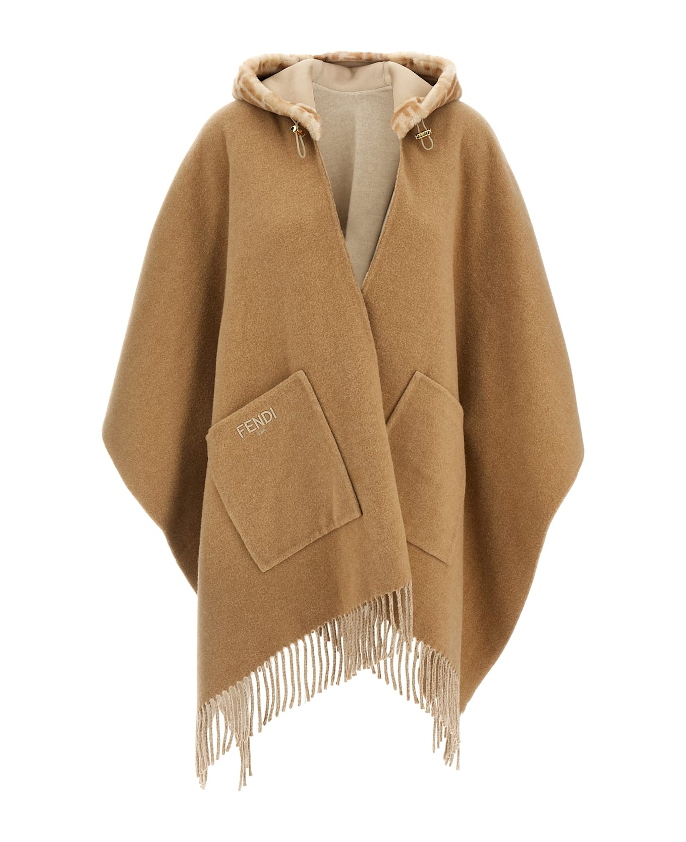 Fendi 'wo/ws' Poncho - Beige