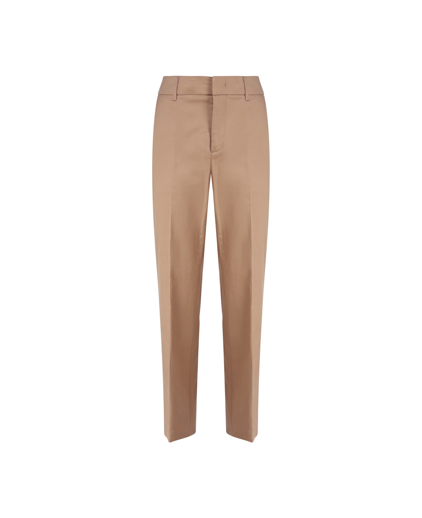 Dondup Meli 30 Inches Loose Trousers In Lyocell - Beige