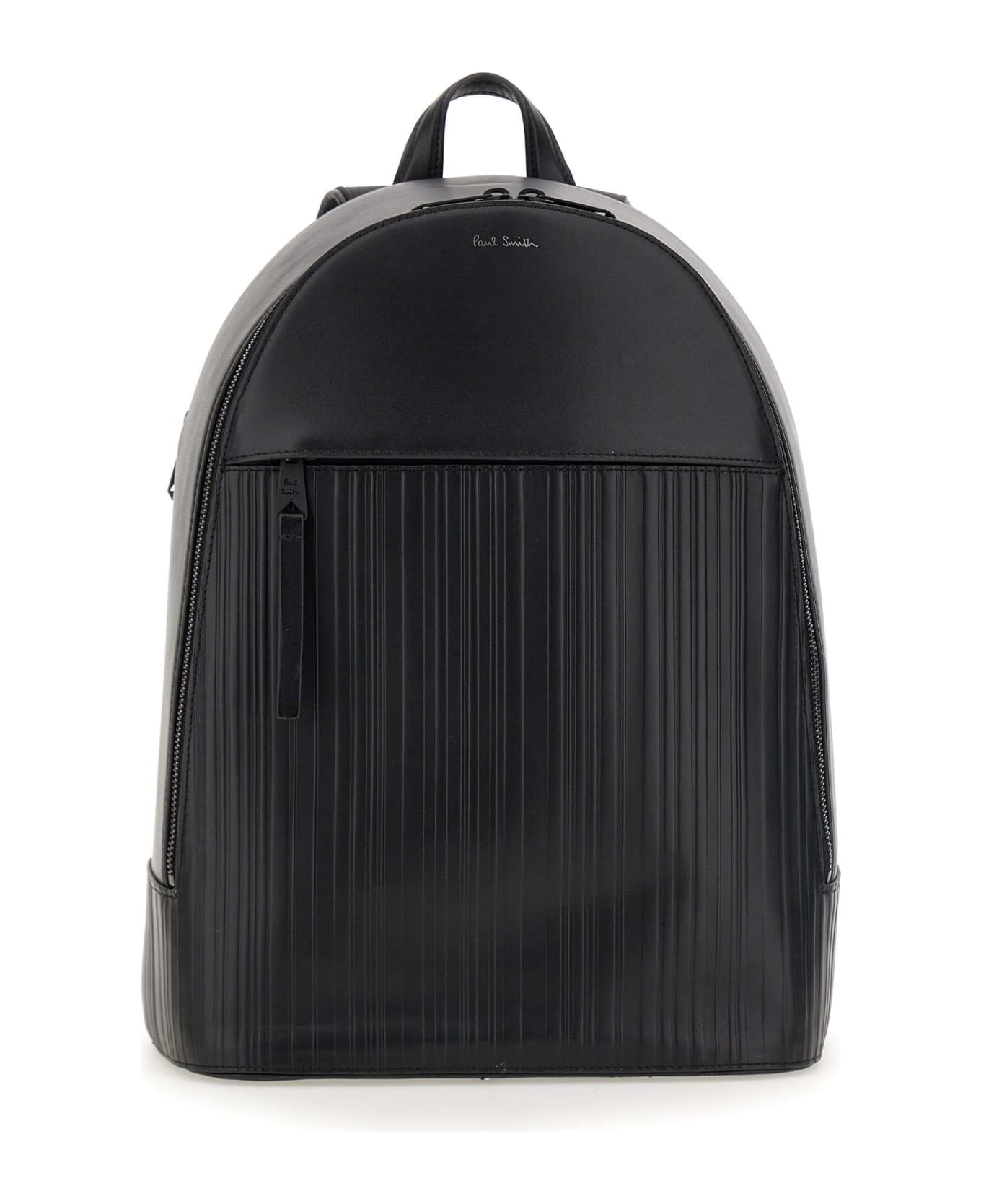 Paul Smith Leather Backpack - BLACK バックパック