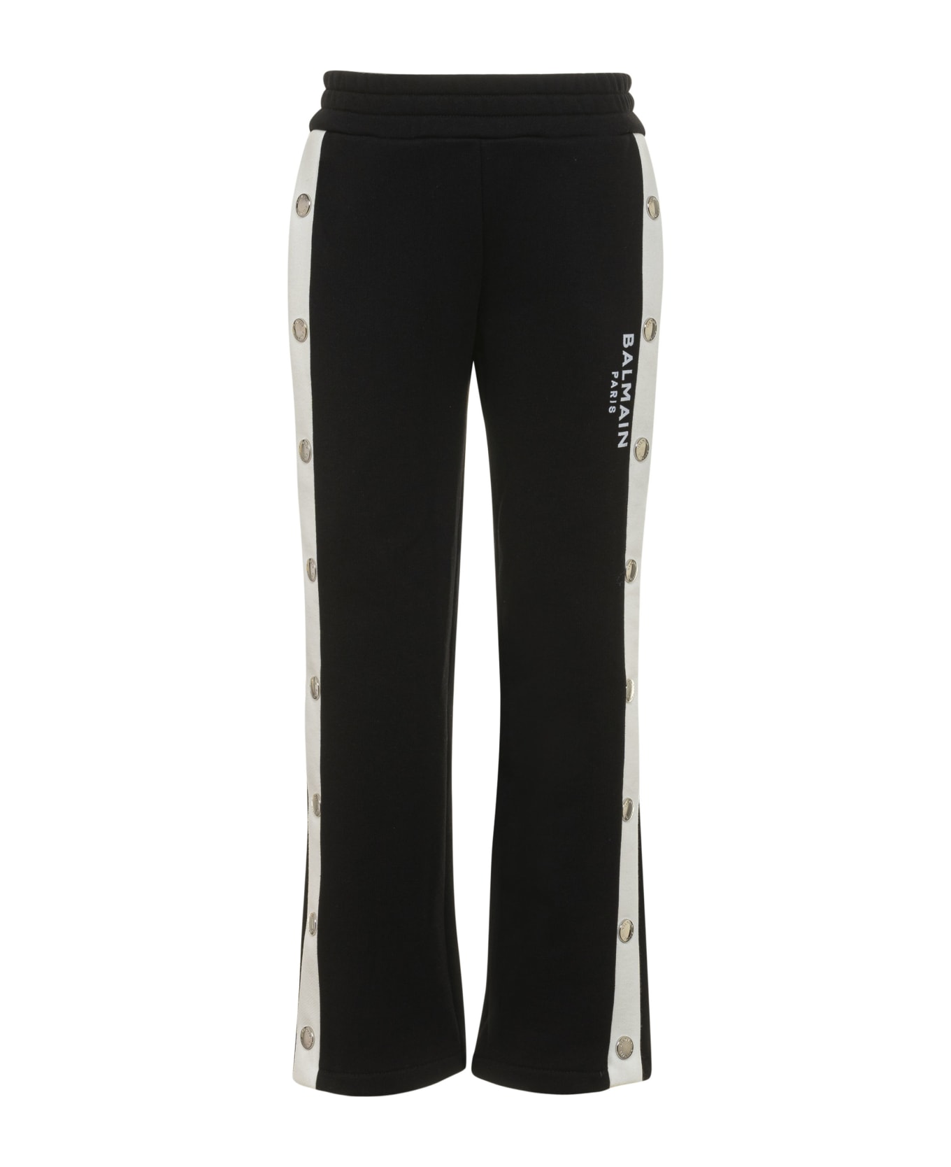 Balmain Trousers With Logo - Bianco-nero