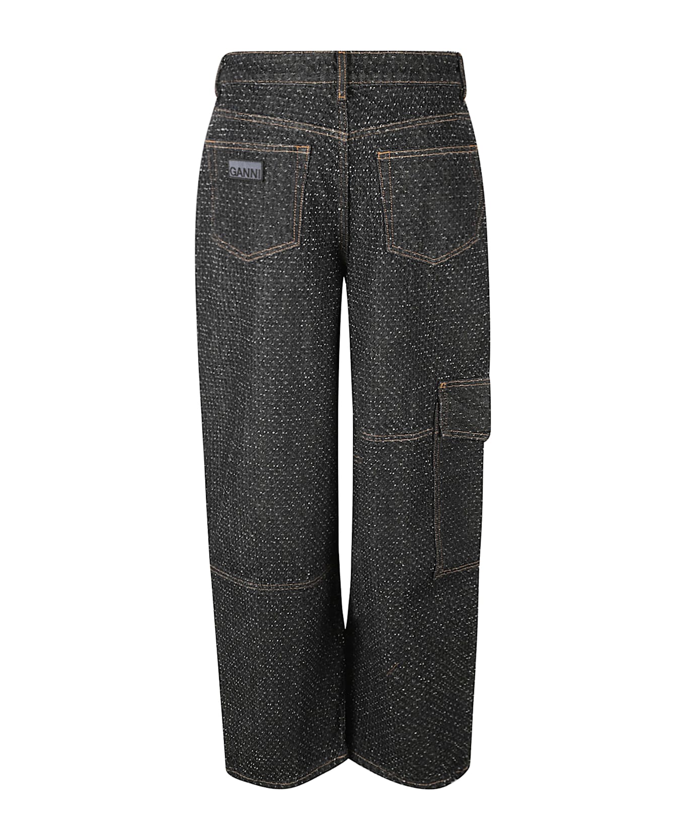 Ganni Fluffy Denim Carpenter Jeans - Black