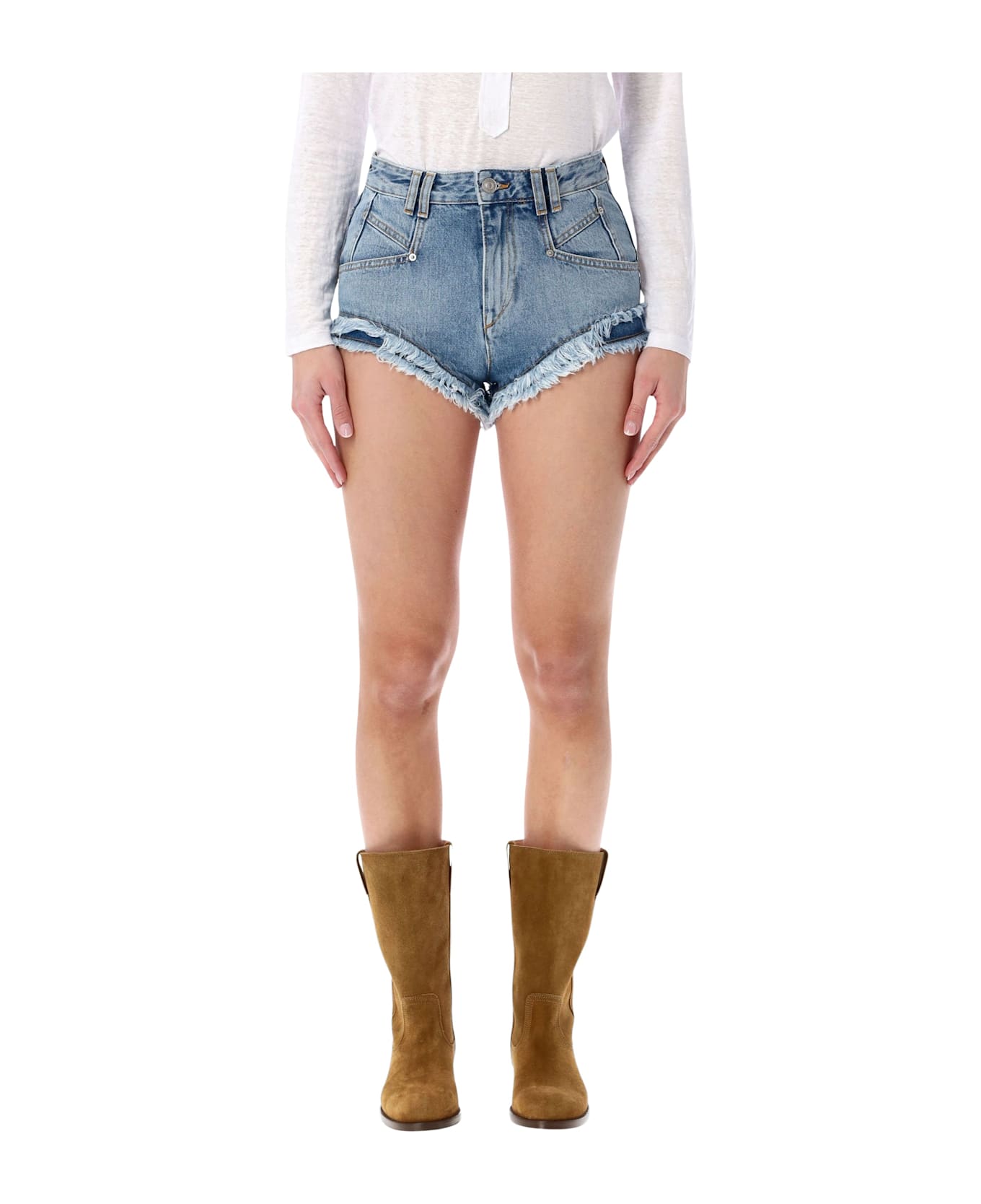 Marant Étoile Isabel Marant Eneidala Denim Shorts - LIGHT BLUE