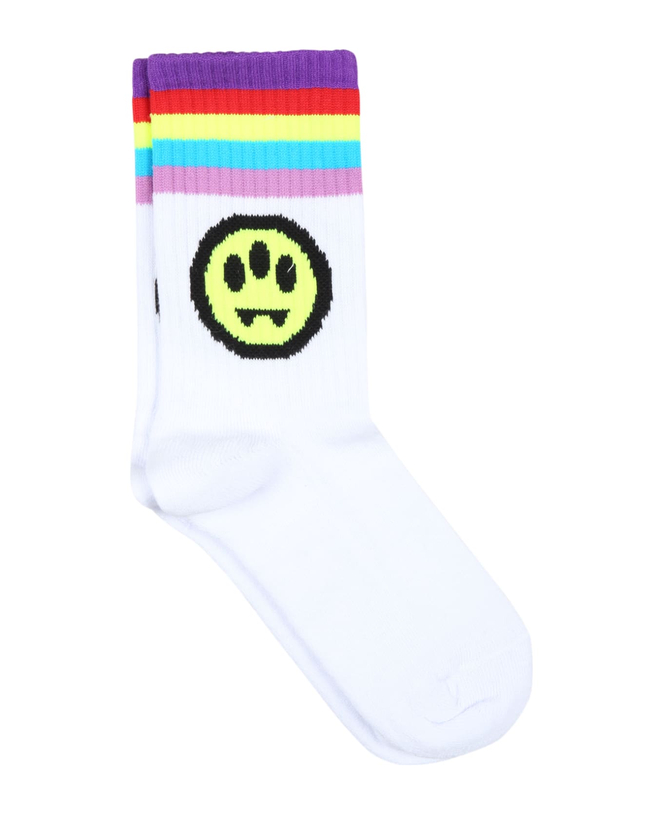 Barrow White Socks For Boy With Logo - Bianco