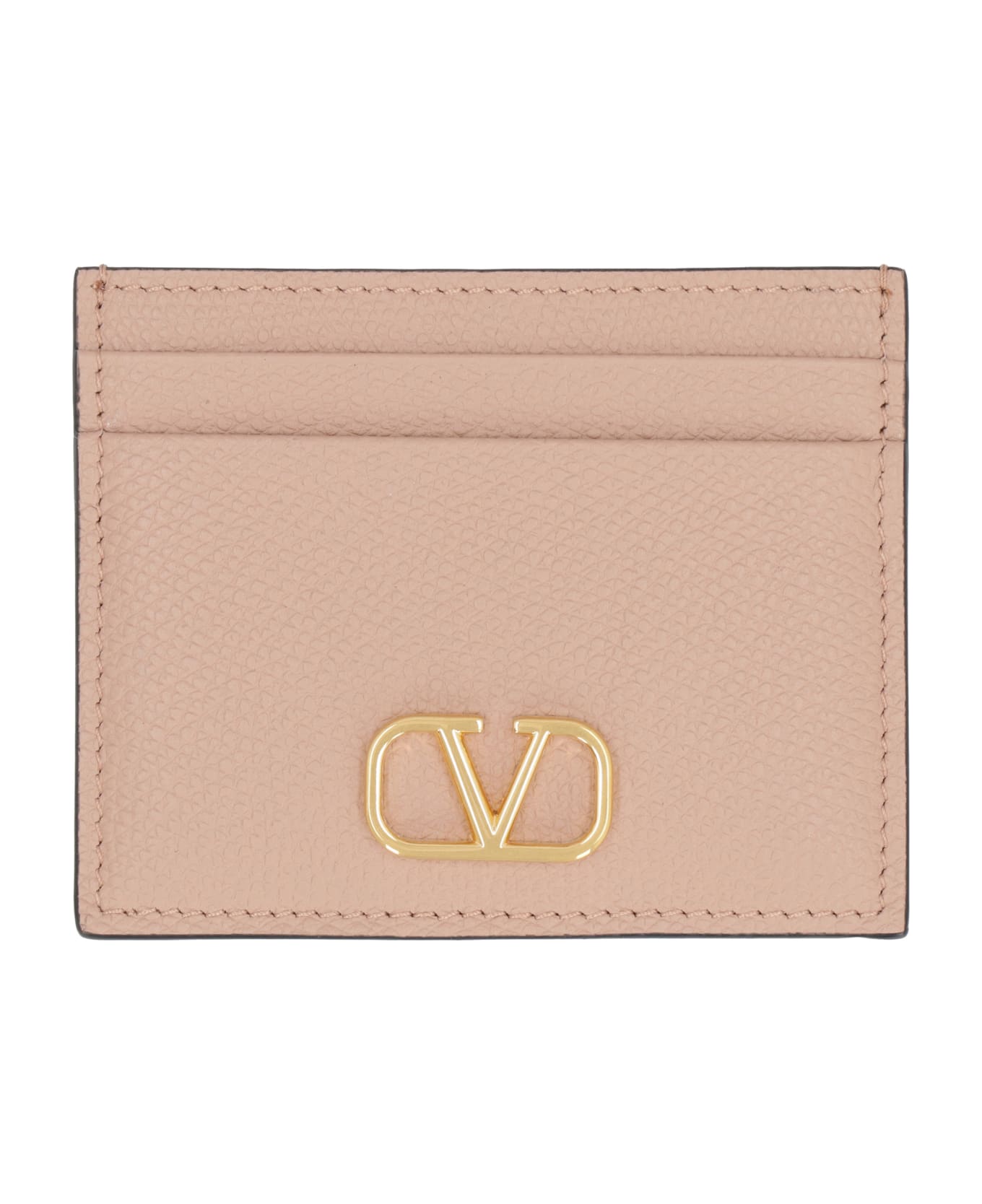 Valentino Garavani - Logo Detail Leather Card Holder - Pink