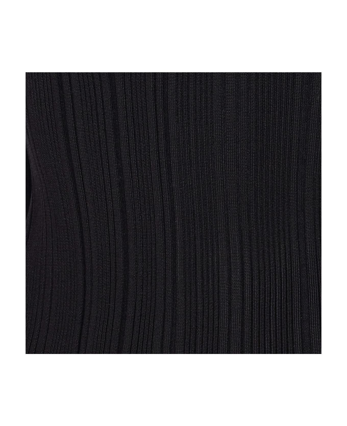 self-portrait Lace Knit Top - Black