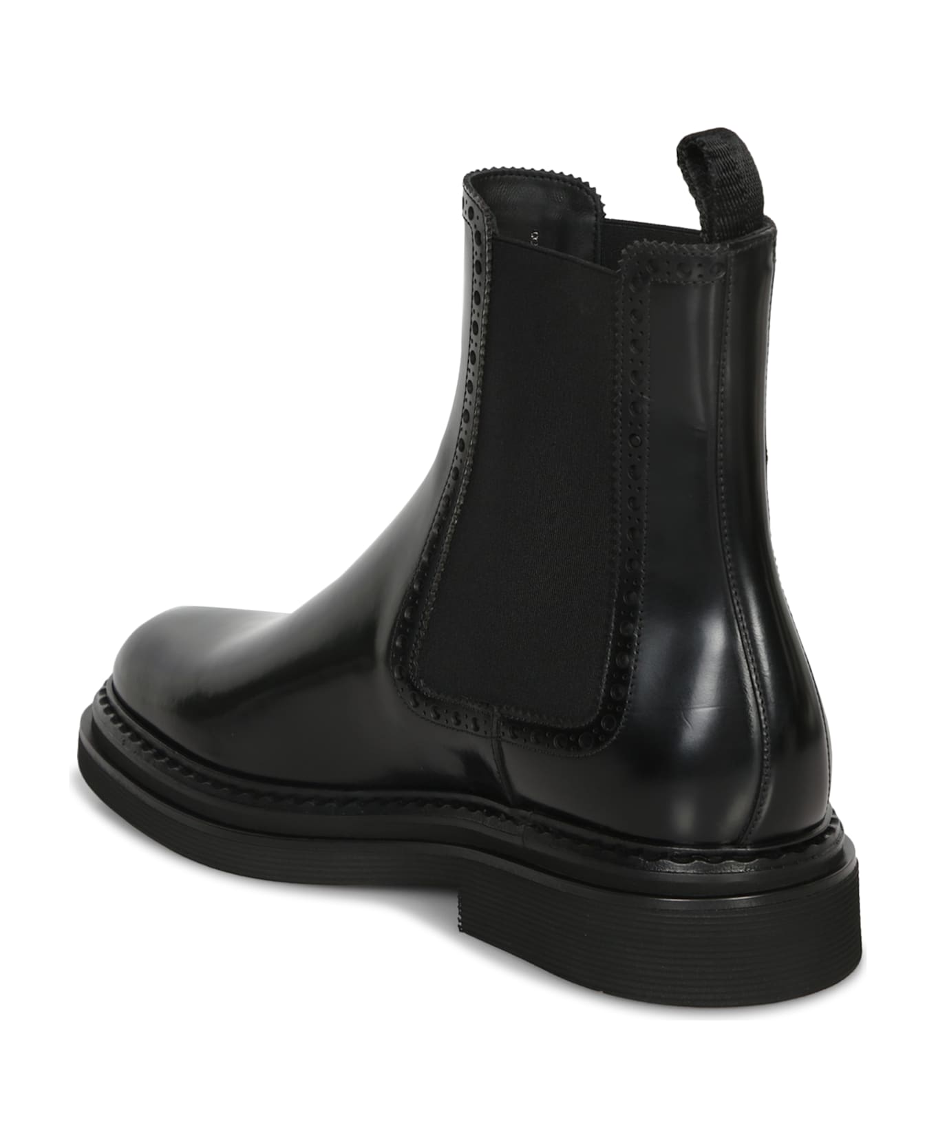 Dolce & Gabbana Black Leather Ankle Boot - Black