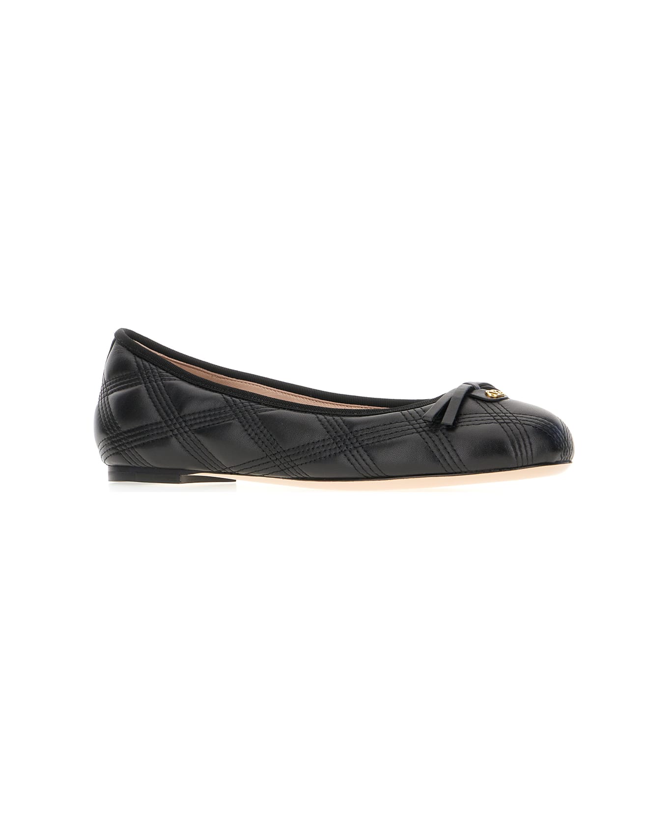 Valentino Garavani Black Nappa Leather Ballerinas - Black