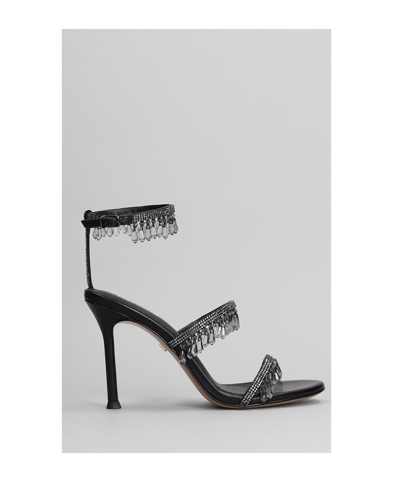 Lola Cruz Flamenca 95 Sandals In Black Leather - black