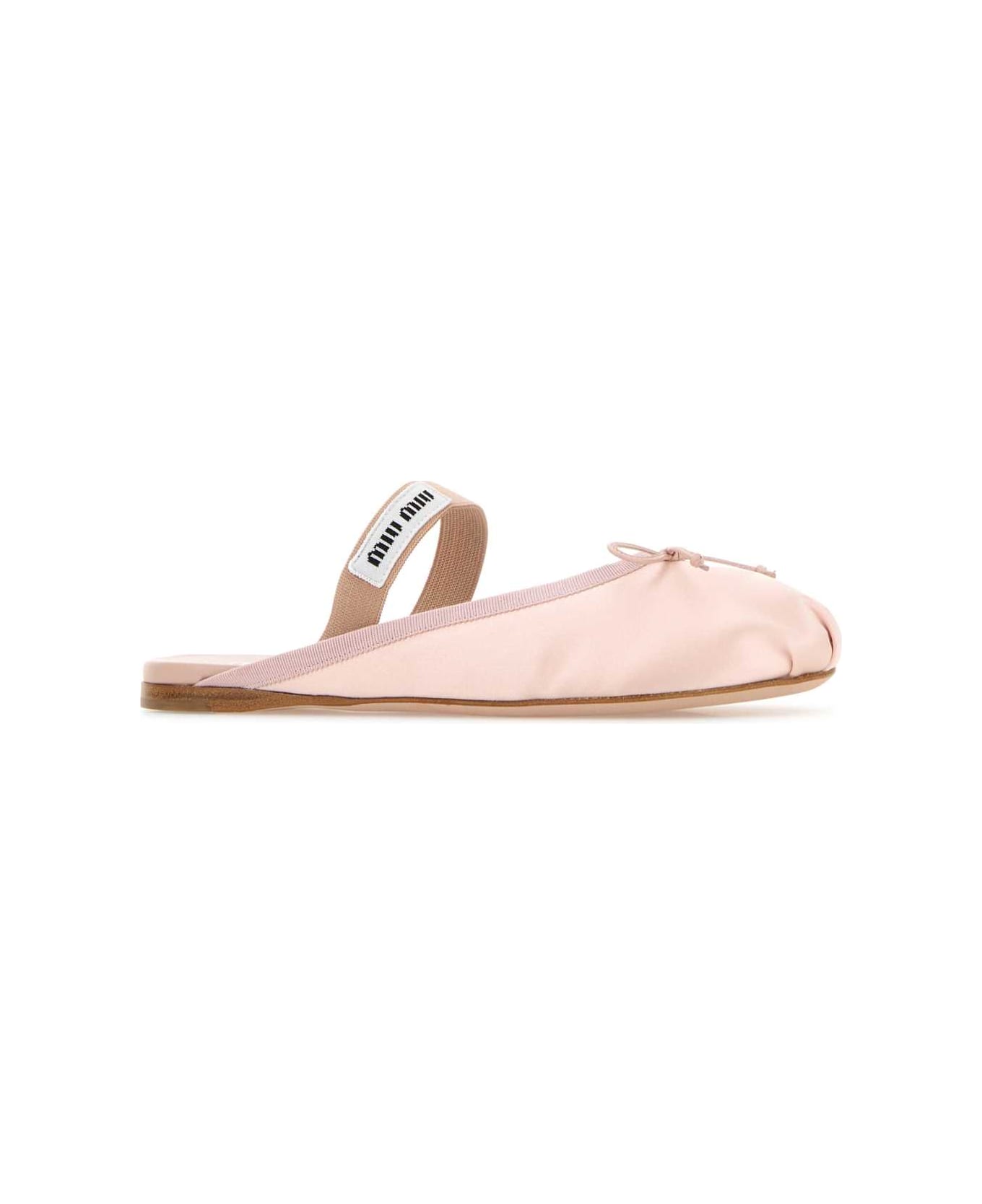 Miu Miu Pastel Pink Satin Slippers - ORCHIDEA