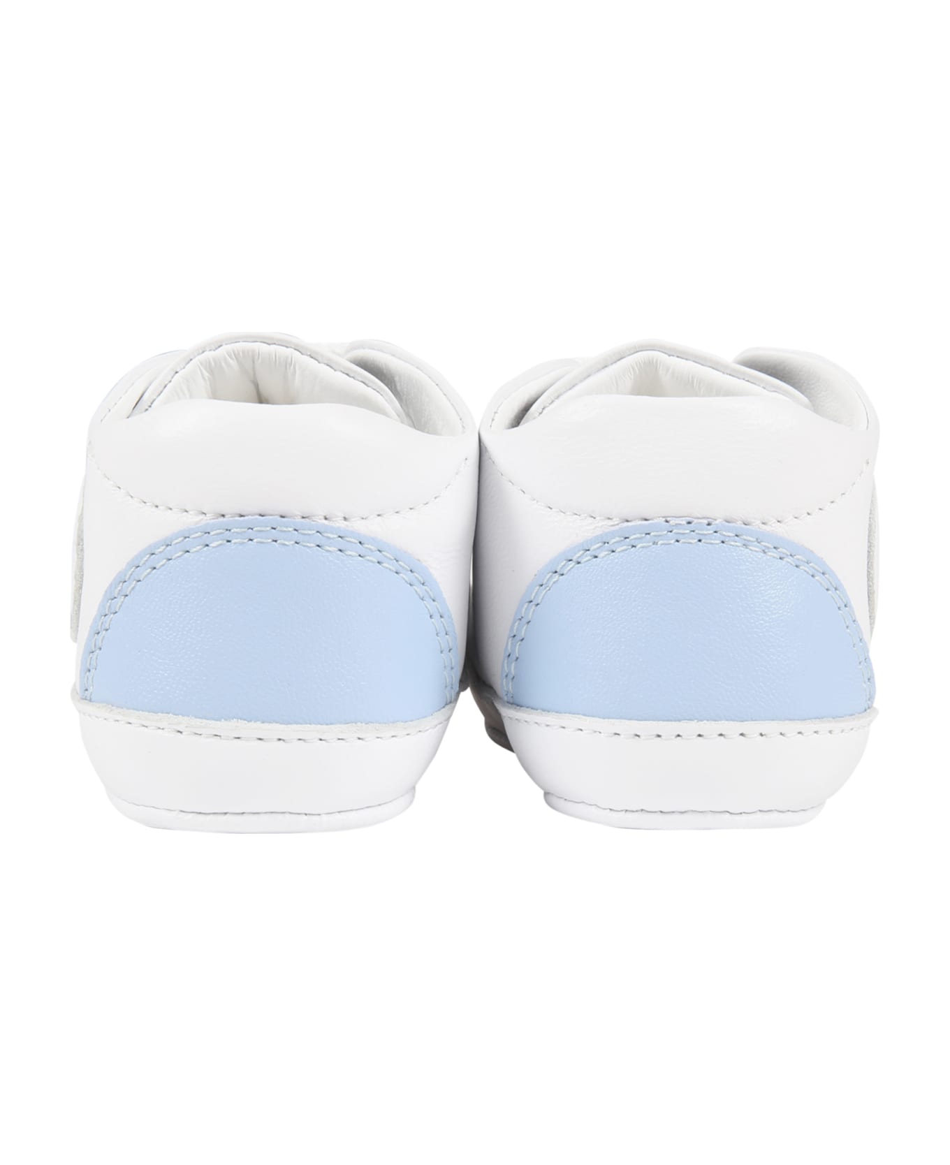 Balmain White Shoes For Baby Boy With Logo - White