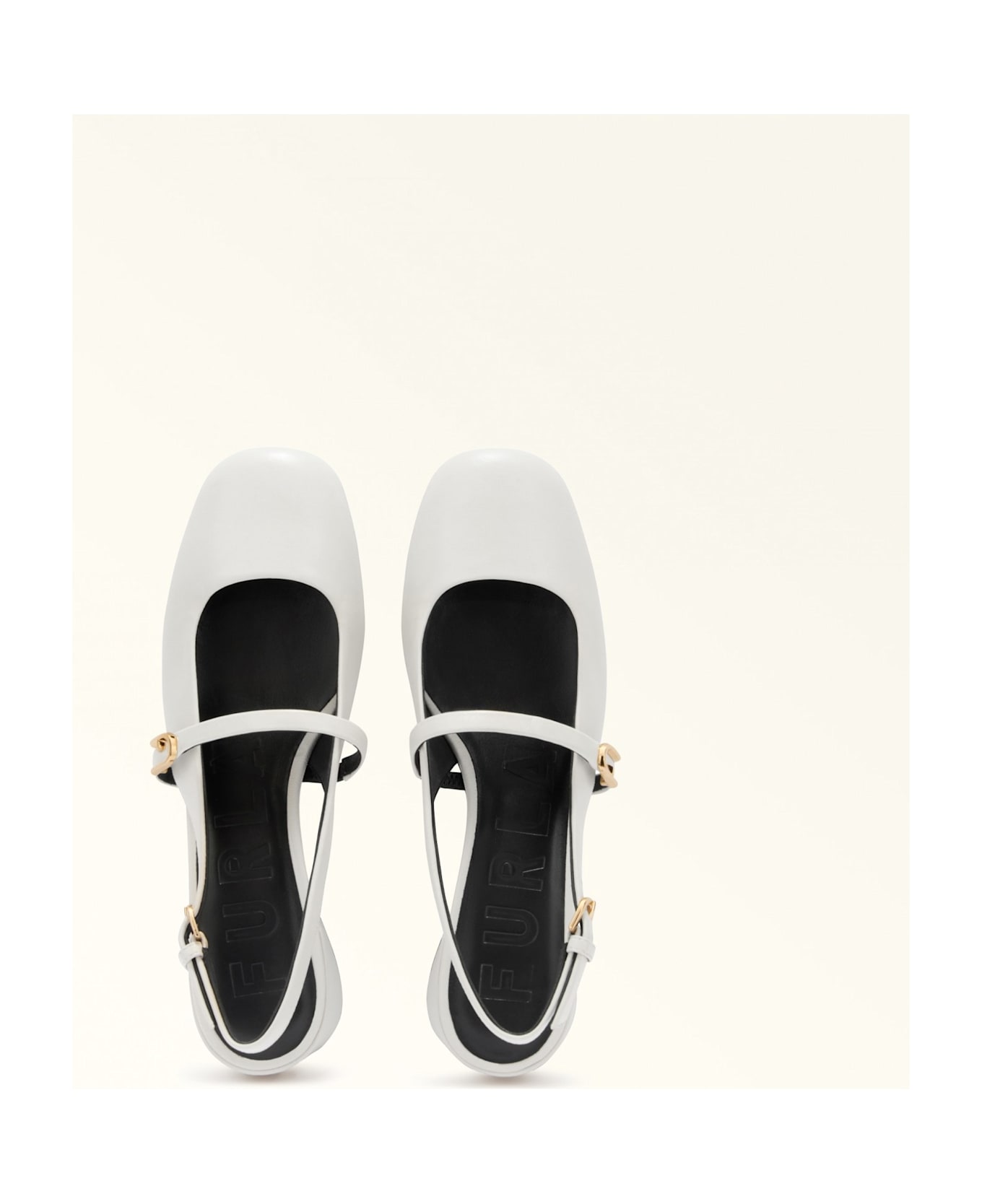 Furla Mary Jane Shoes In Marshmallow Color Leather - Marshmallow