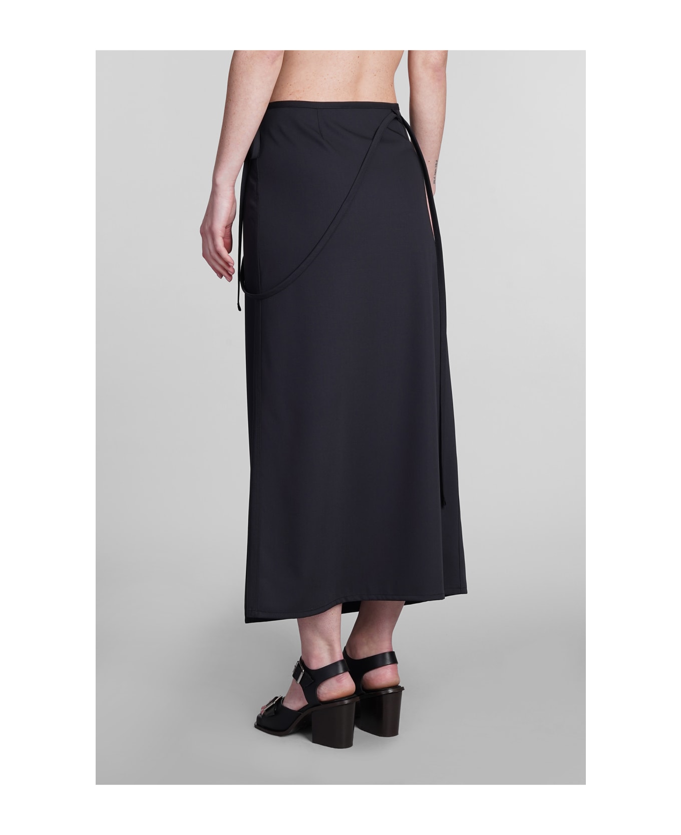 Lemaire Skirt In Black Wool - BLACK