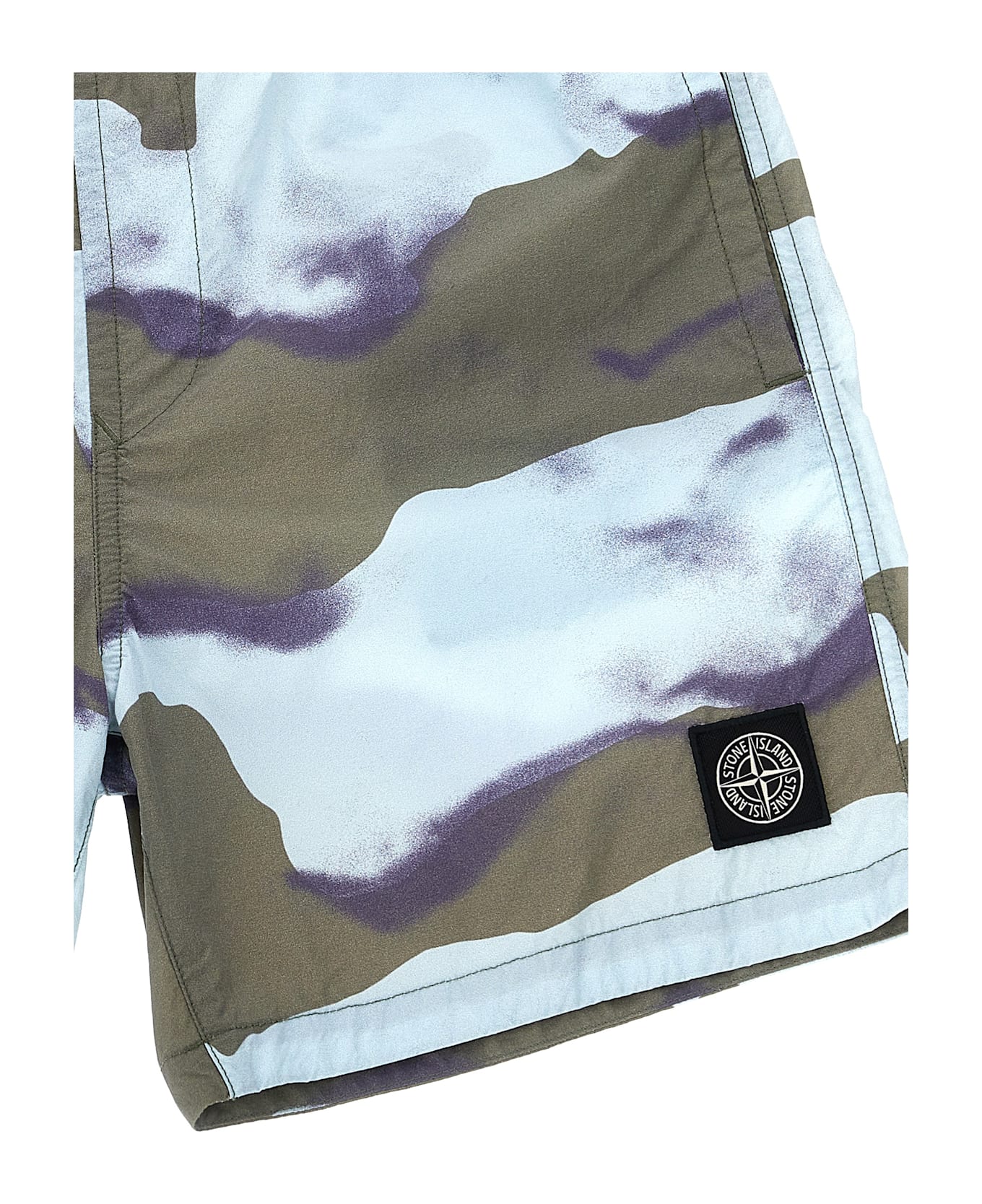 Stone Island Junior Logo Patch Swim Shorts - Multicolor