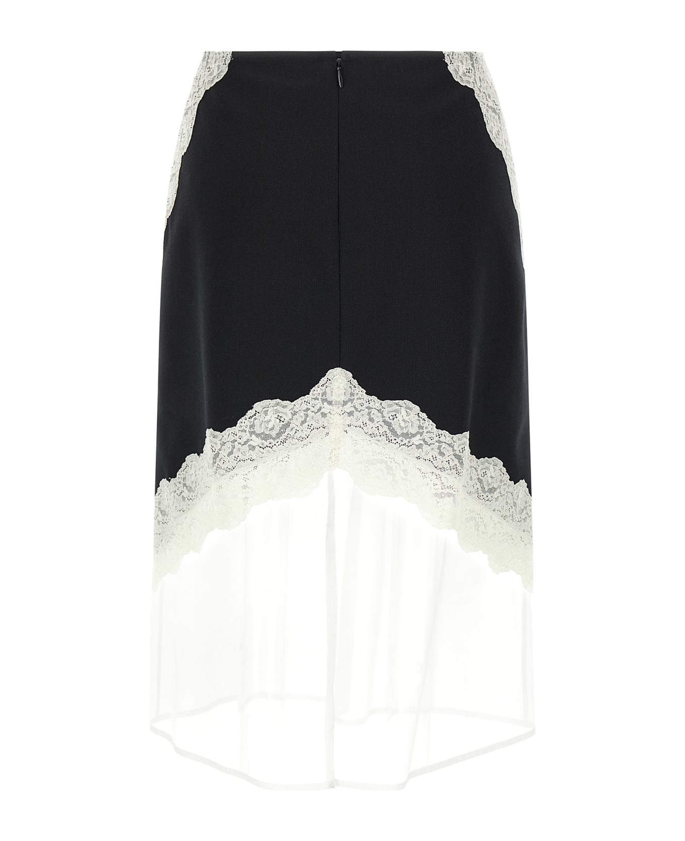 Jil Sander Organza Lace Wool Skirt - White/Black