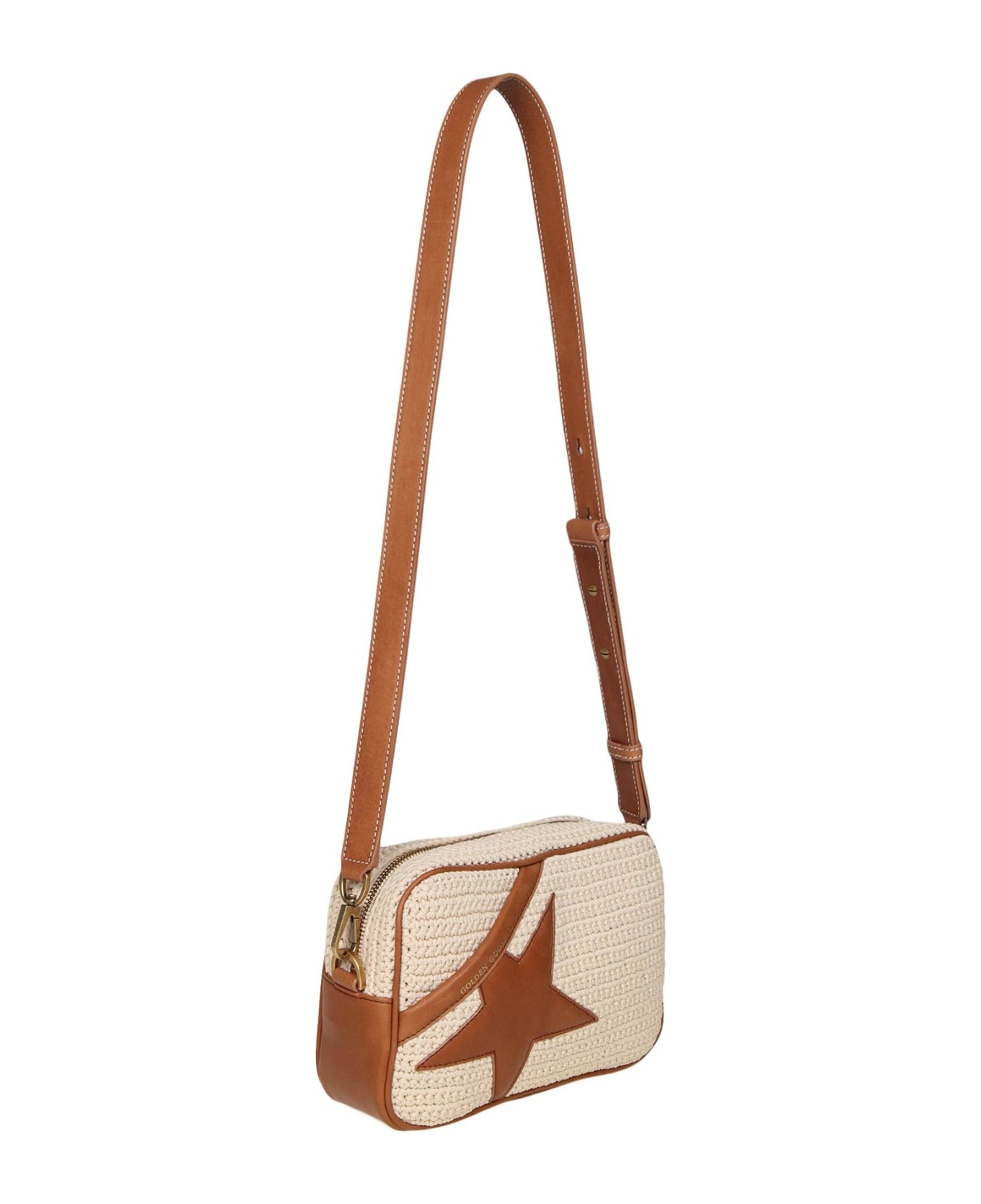 Golden Goose Star Bag In Crochet Fabric And Leather