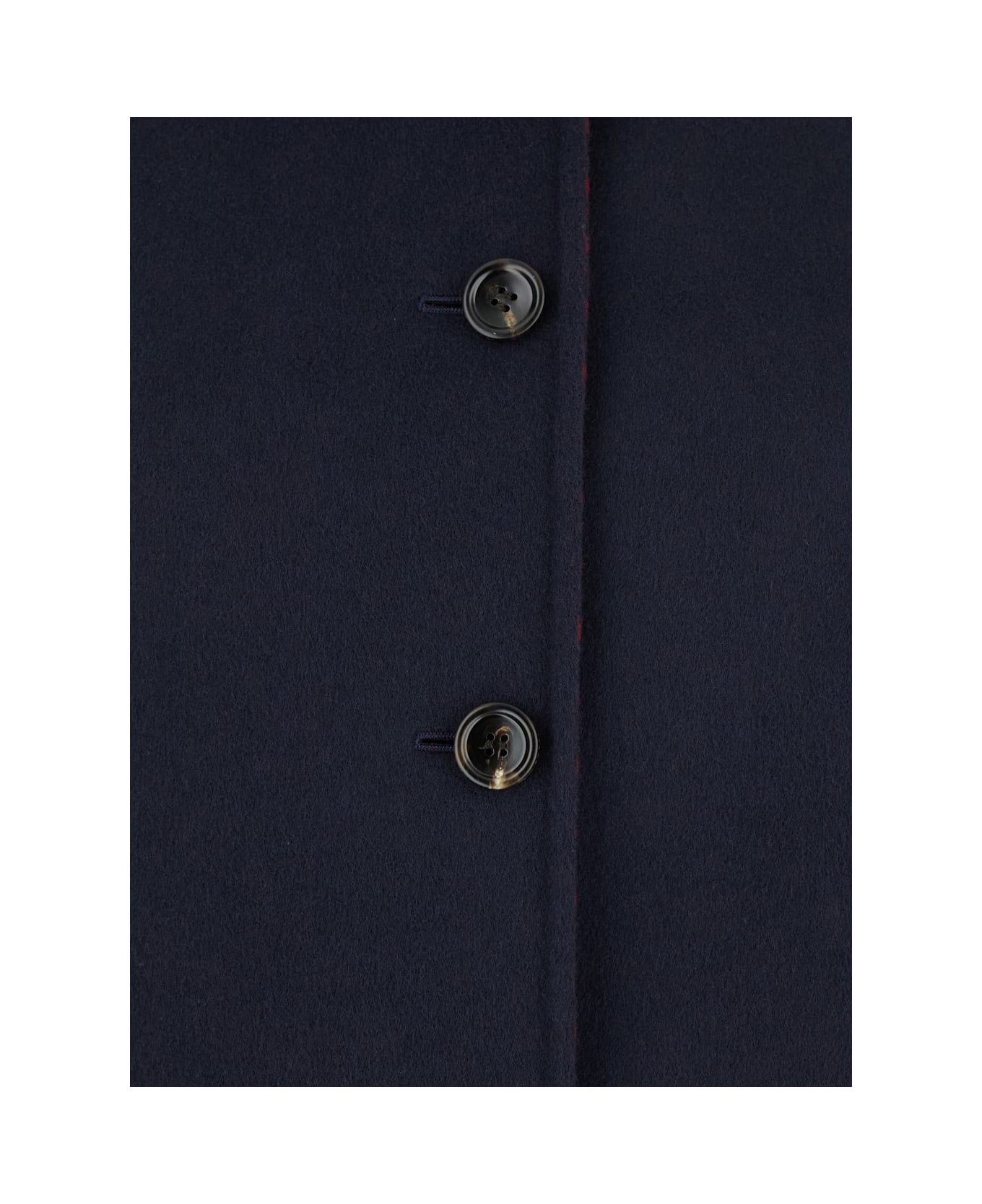 Gucci Blue Reversible Cape With Pointed Collar In Wool And Silk Woman - Blu