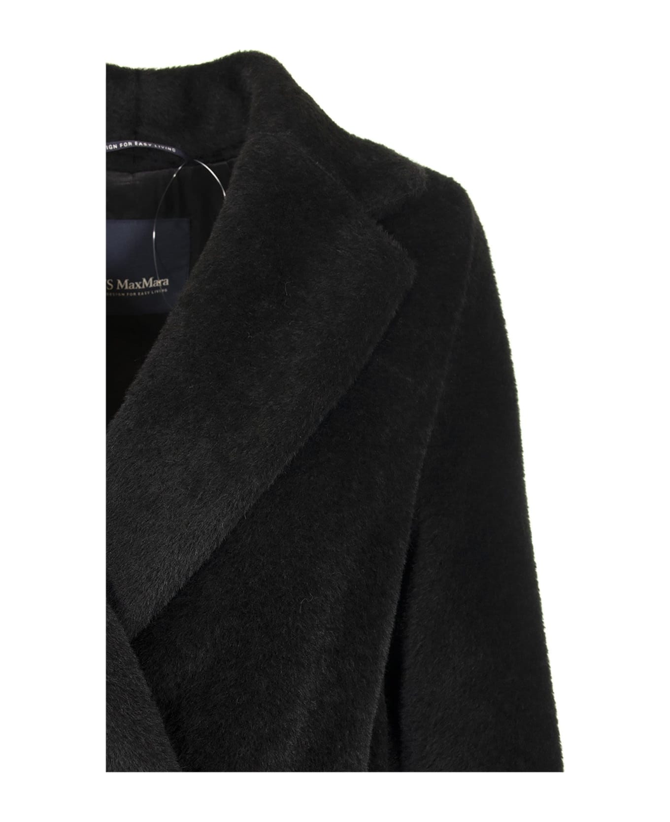 Max Mara Coat In Alpaca Blend - Black