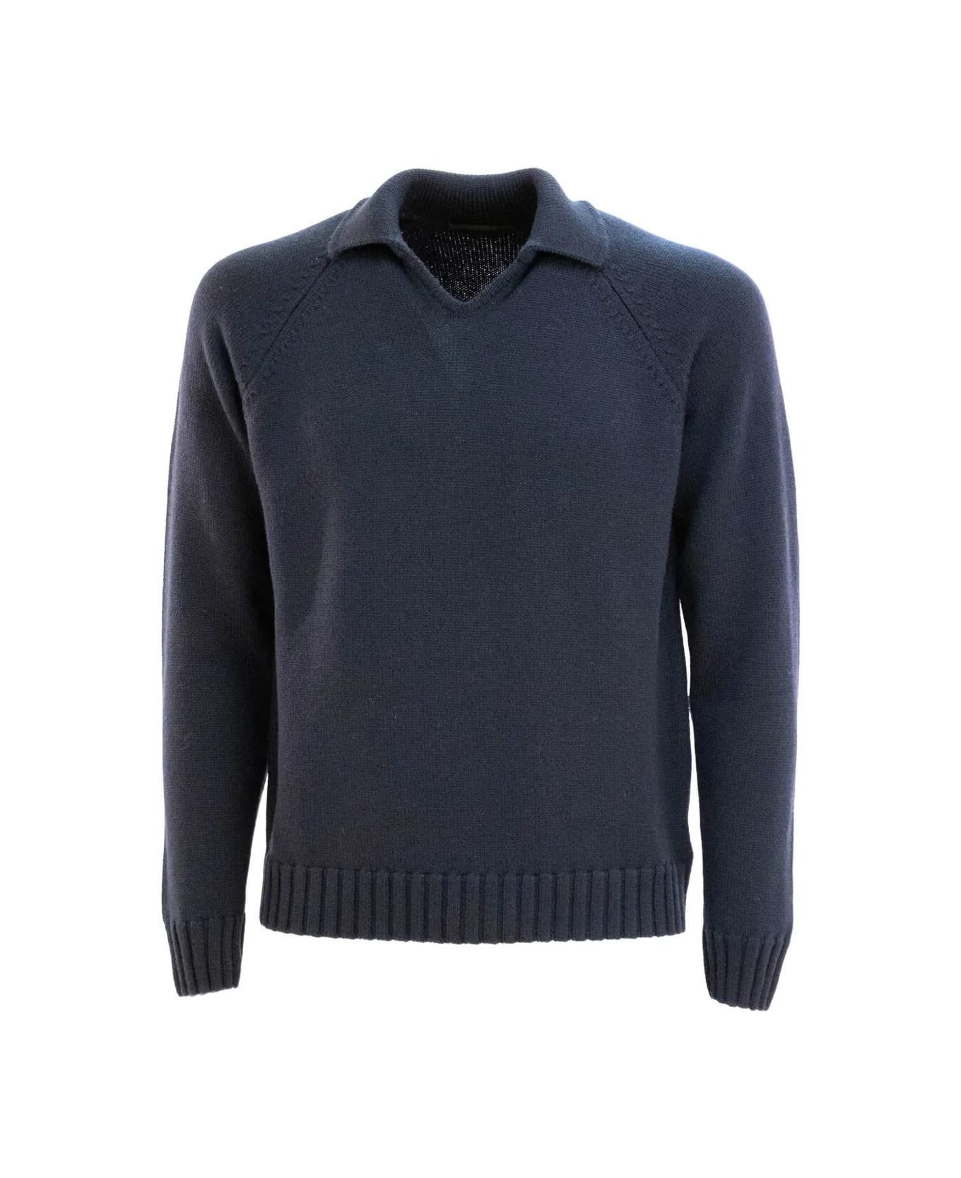 Zanone Giro Polo - Blu ニットウェア