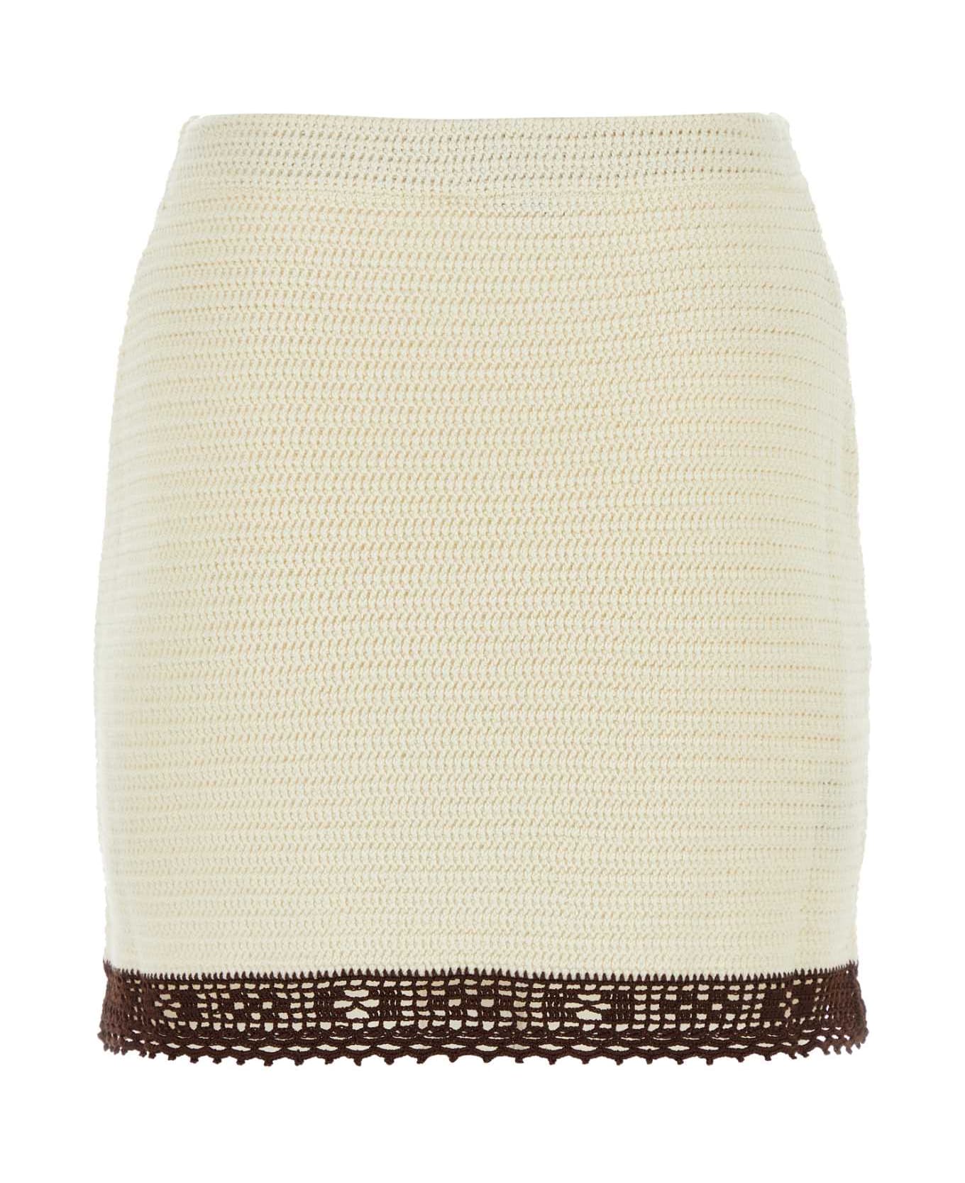 Miu Miu Ivory Crochet Mini Skirt - AVORIOCACAO
