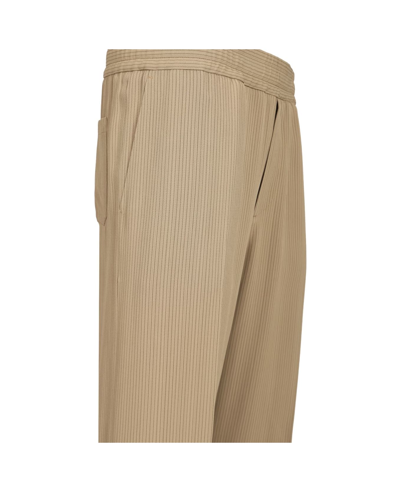 Golden Goose Journey M's Wide Jogging Ivan Pinstripe Blend Viscose Fabric - Beige