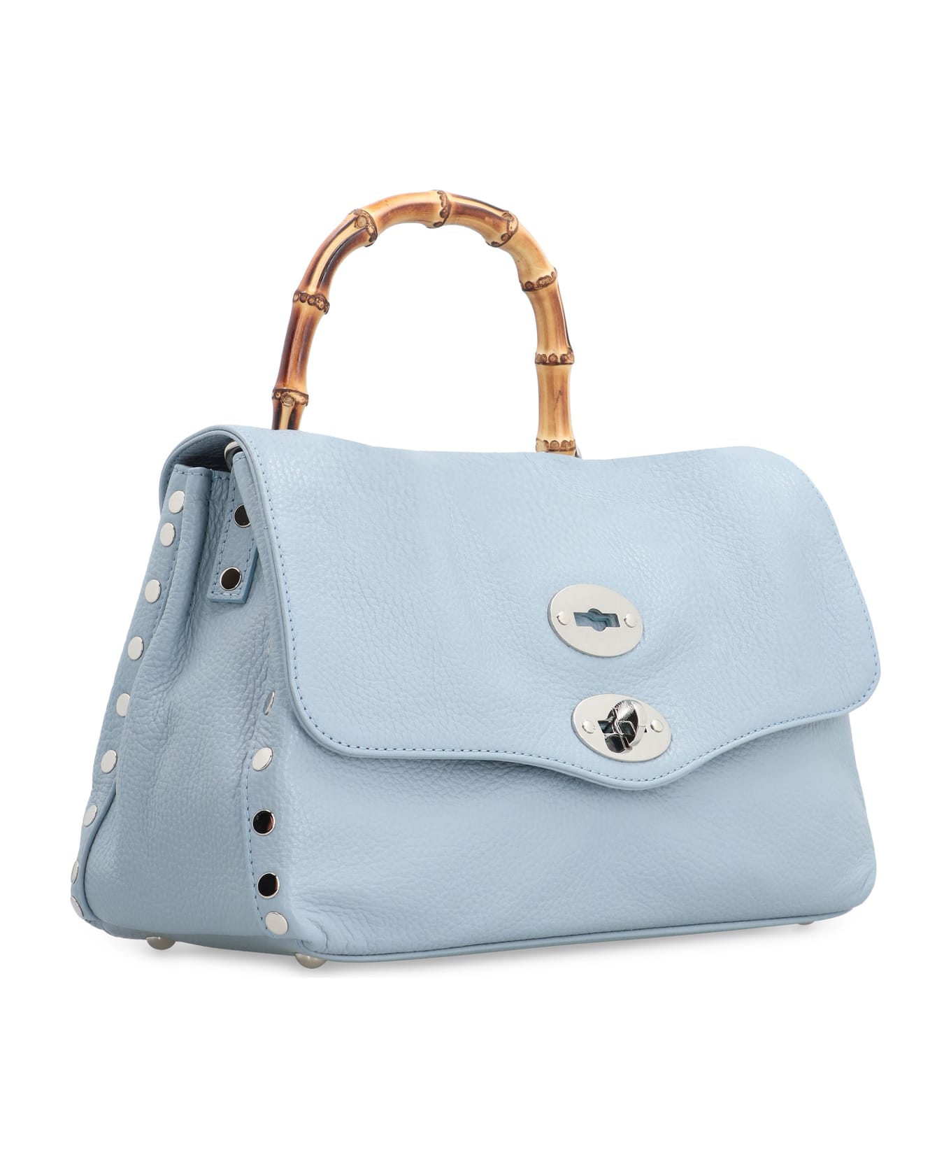 Zanellato Postina S Pebbled Leather Handbag - Light Blue