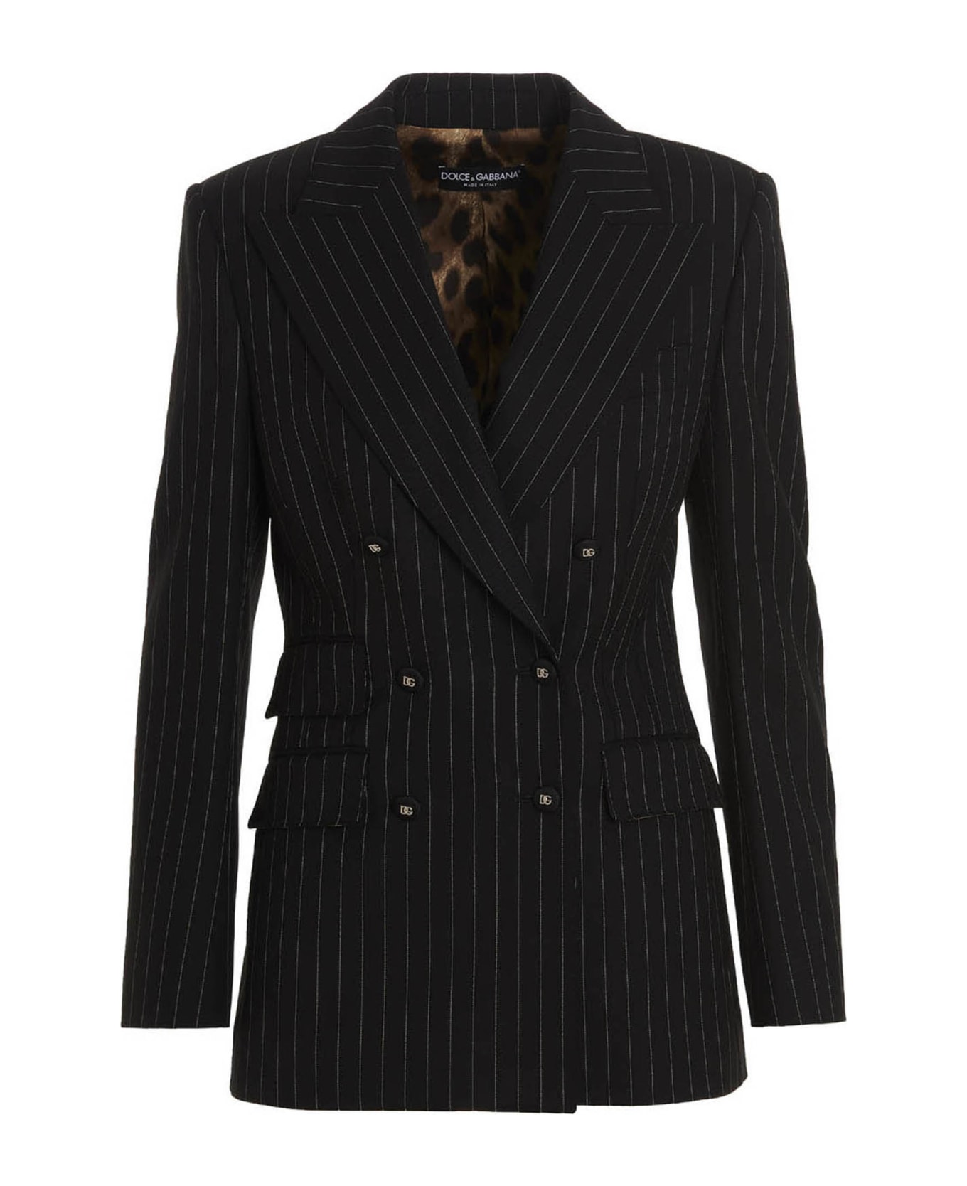 Dolce & Gabbana Pinstripe Blazer Jacket - White/Black
