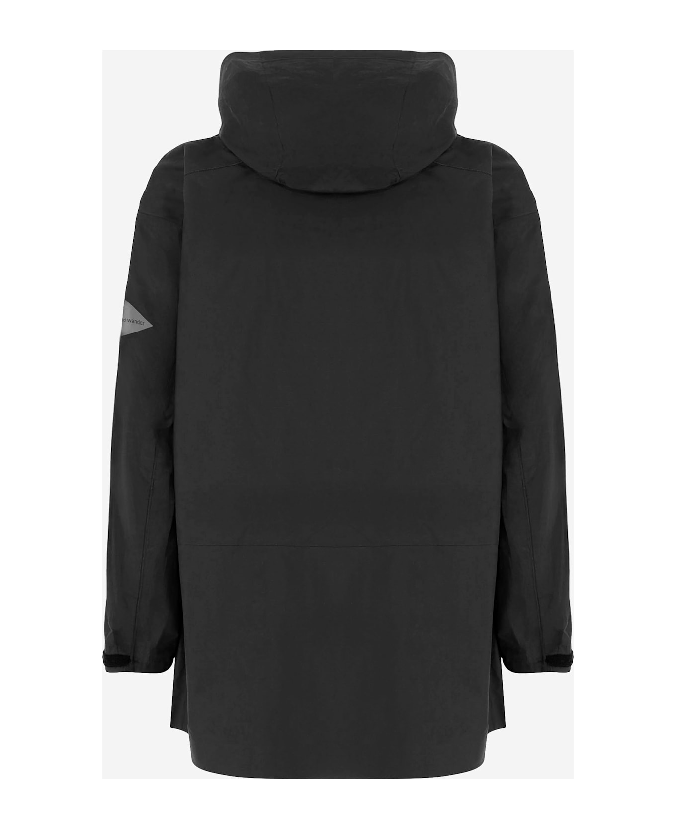 And Wander Technical Jacket With Hood And Multiple Pockets - Black