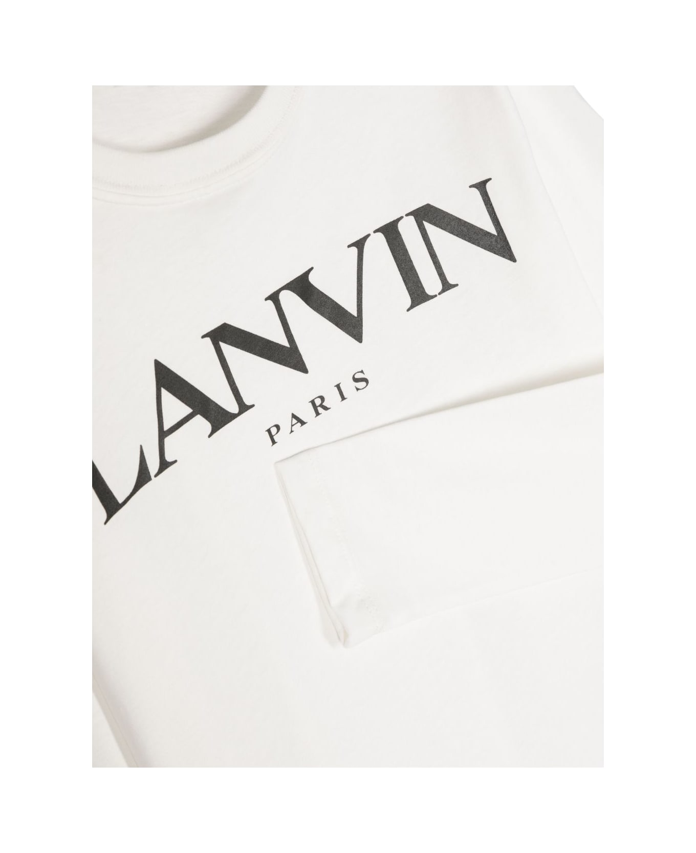 Lanvin T-shirt Bianca In Jersey Di Cotone Bambino - Bianco