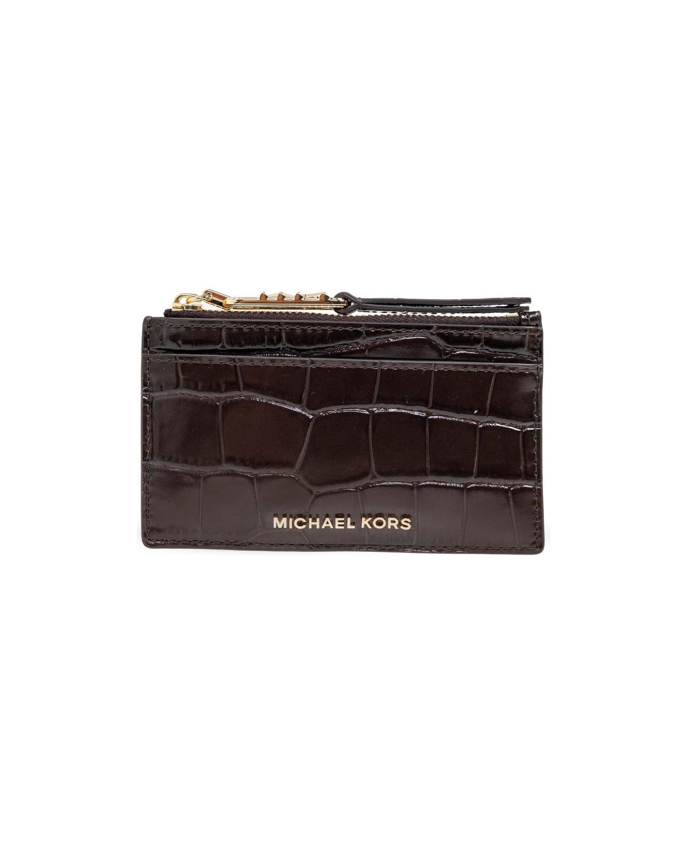 Michael Kors Empire Small Embossed Card Case - Brown