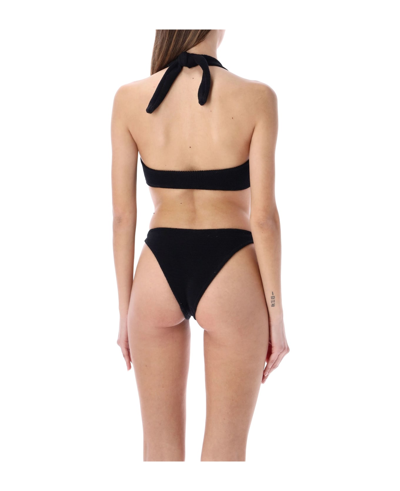 Reina Olga Pilou Scrunch Bikini Set - BLACK ビキニ