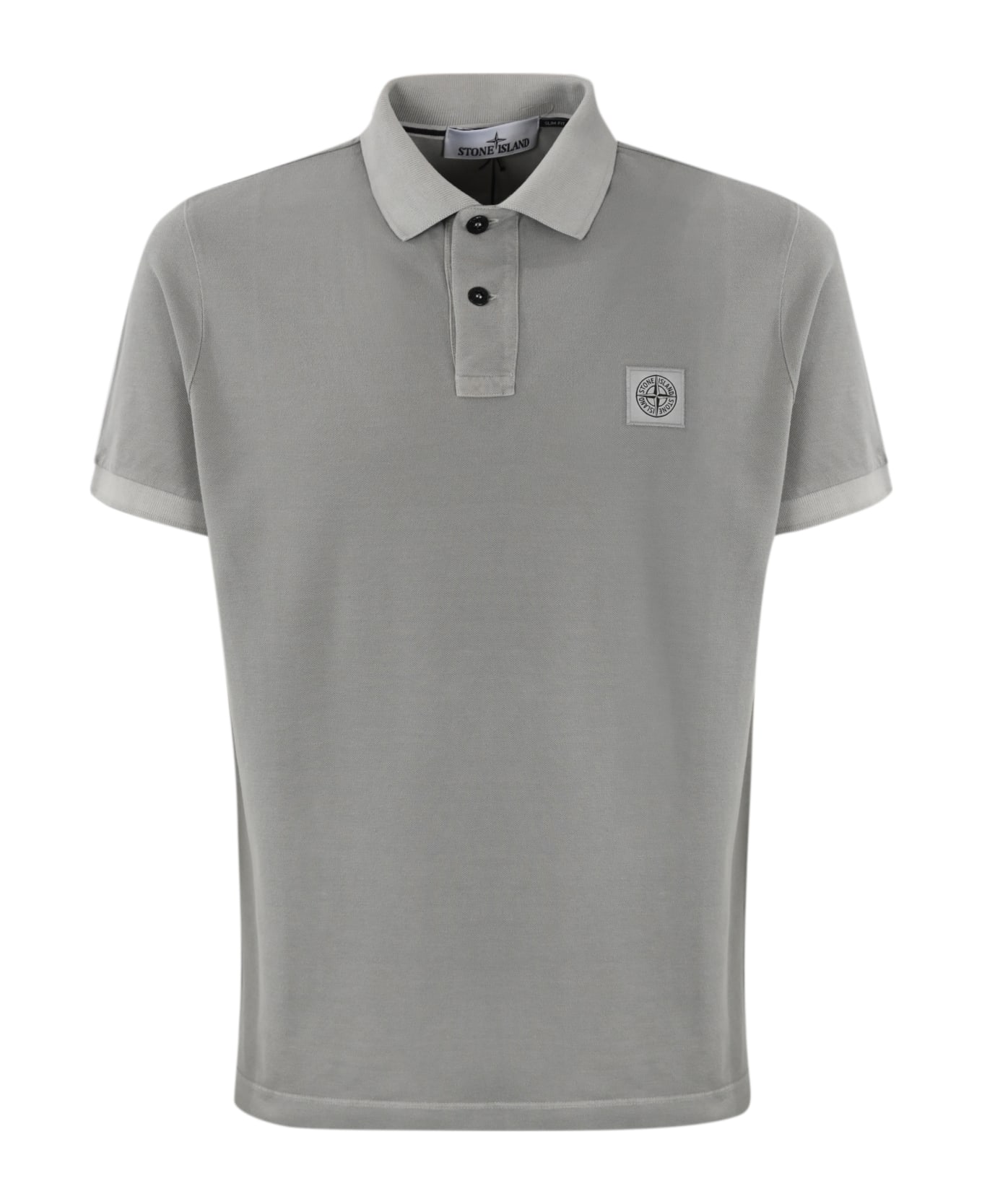 Stone Island Logo Patched Regular Polo Shirt - Dust