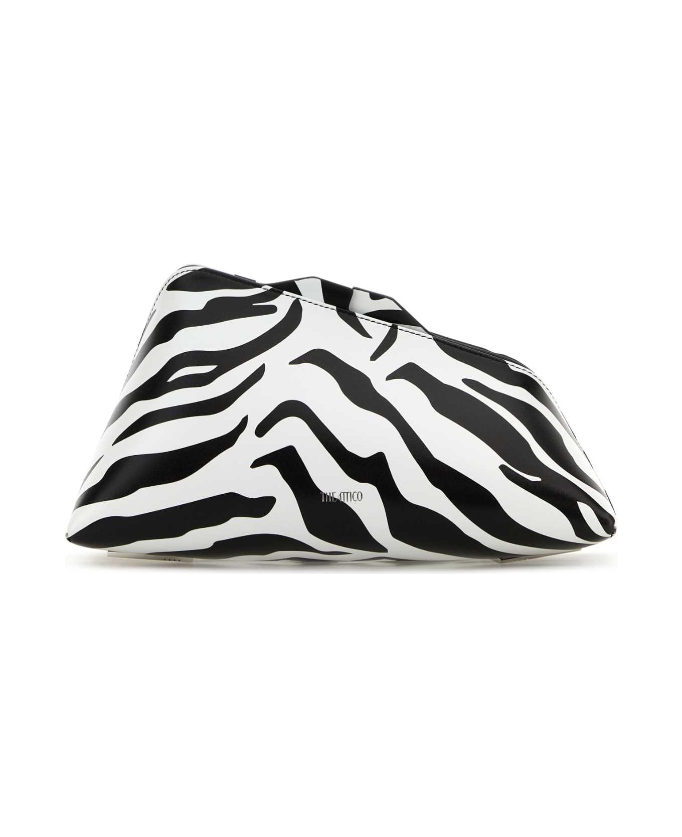 The Attico Printed Leather 8.30 Pm Clutch - WHITEBLACK