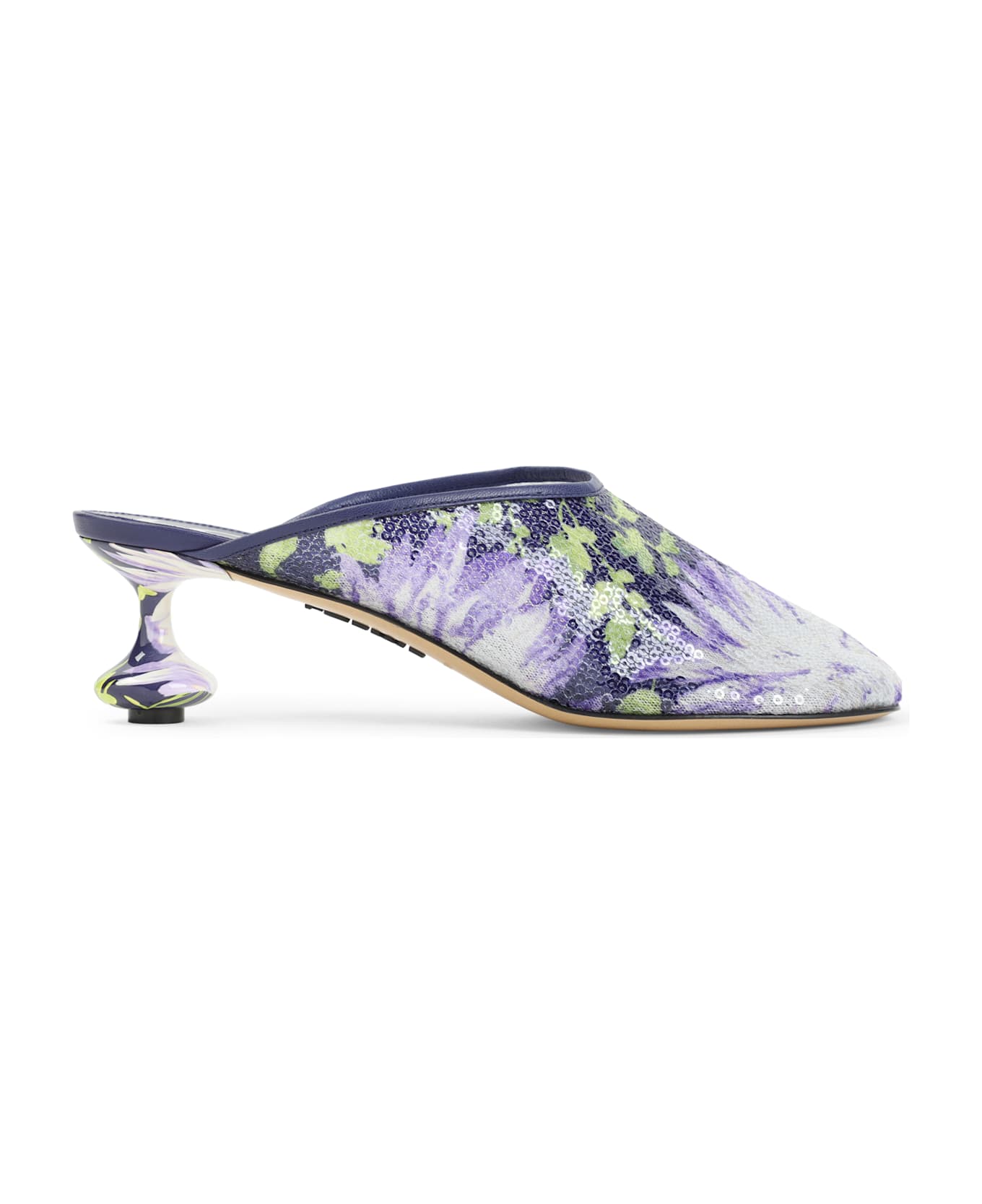 Loewe Toy 45 Sequins Mules - Navy Lilac