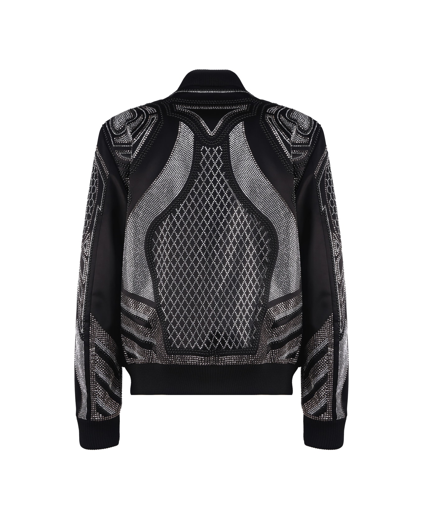 Balmain All-over Embroidered Jacket With Studs - Black