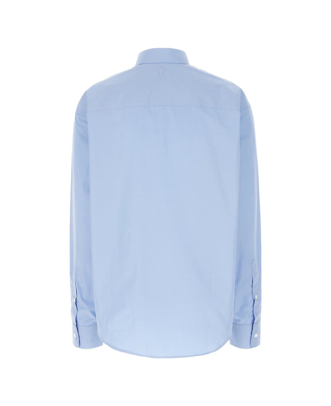 Ami Alexandre Mattiussi Paris Ami De Coeur Embroidered Long-sleeved Shirt - Clear Blue