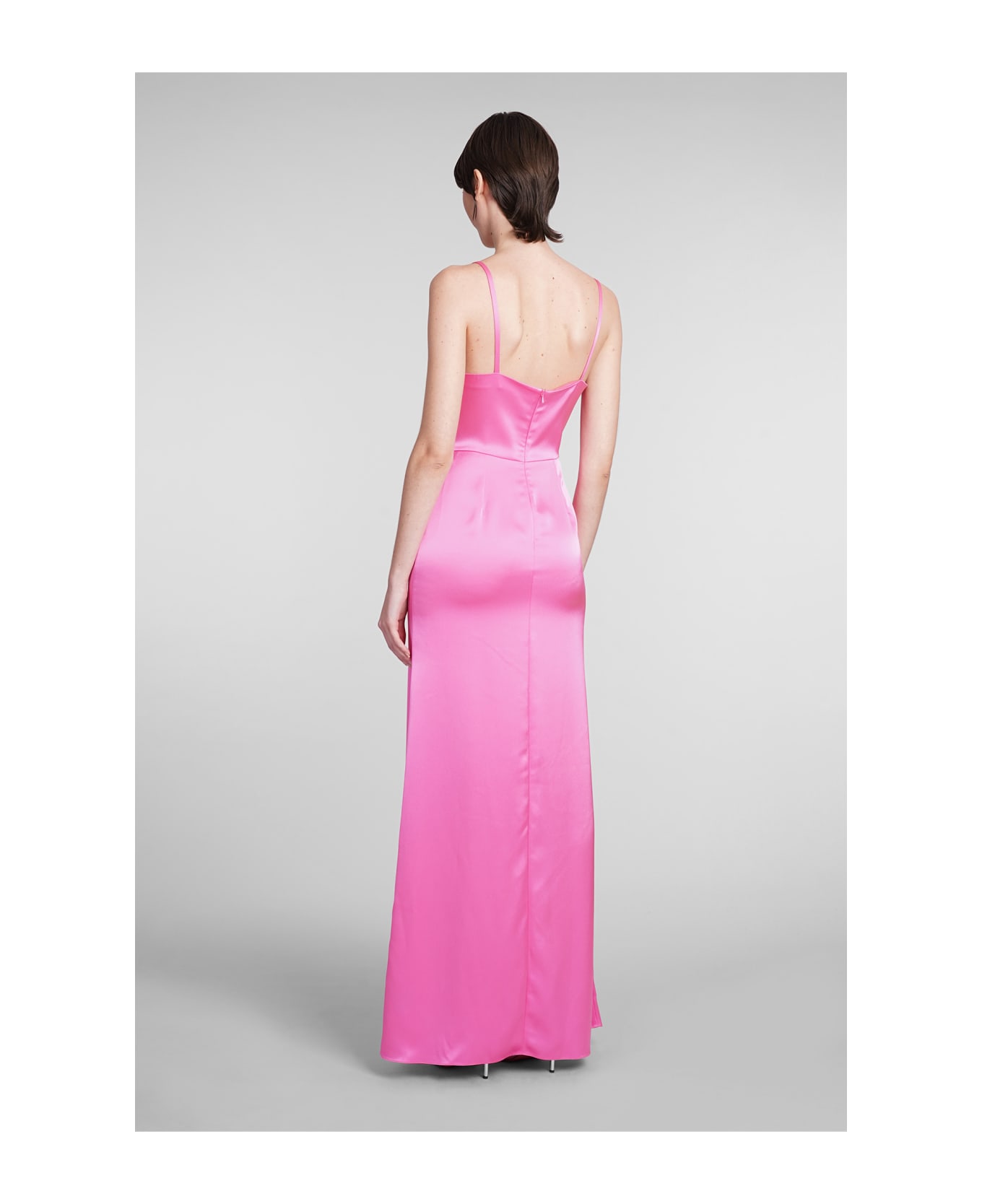David Koma Dress In Rose-pink Acetate - rose-pink