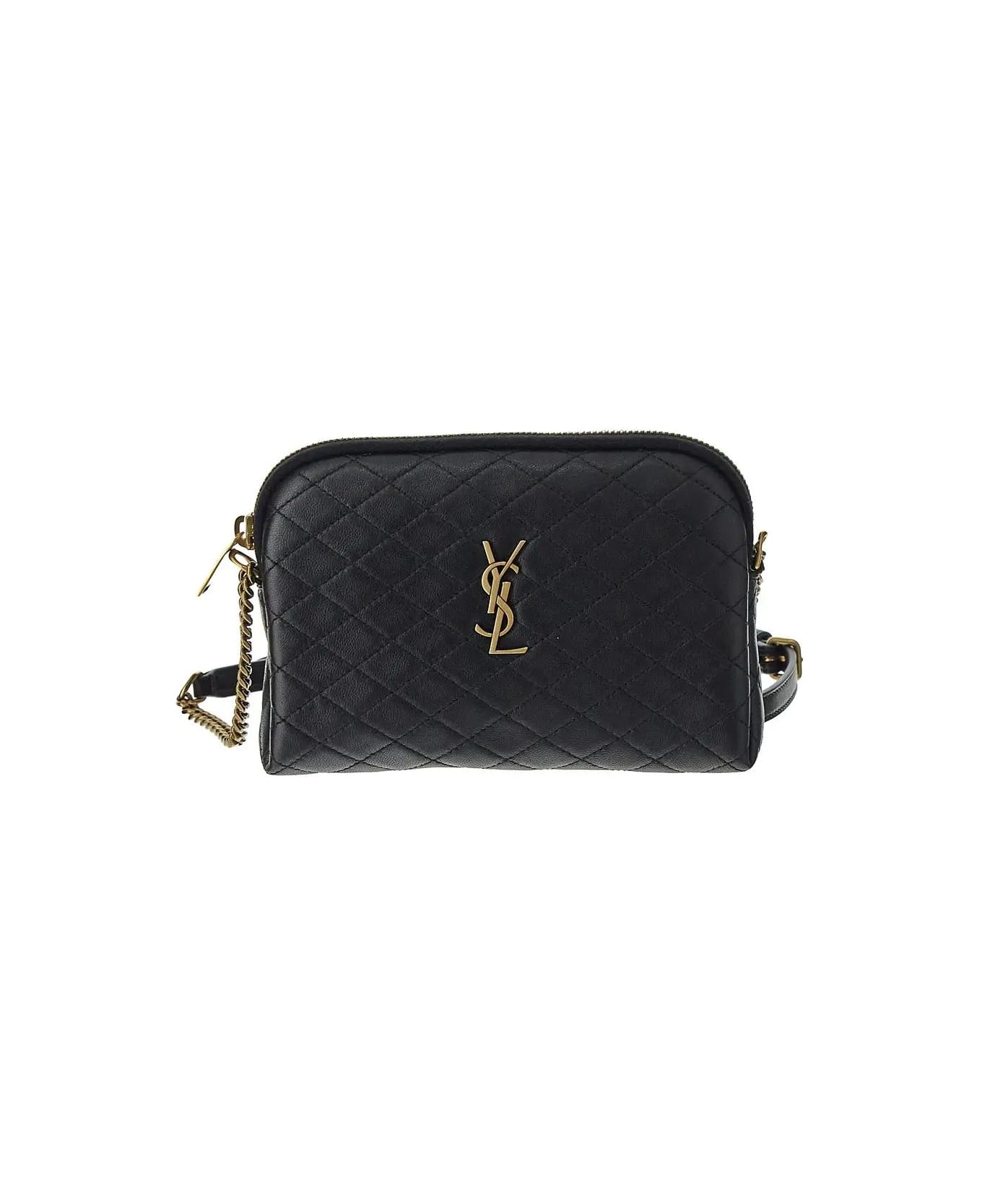 Saint Laurent Gavy Leather Envelope - Black