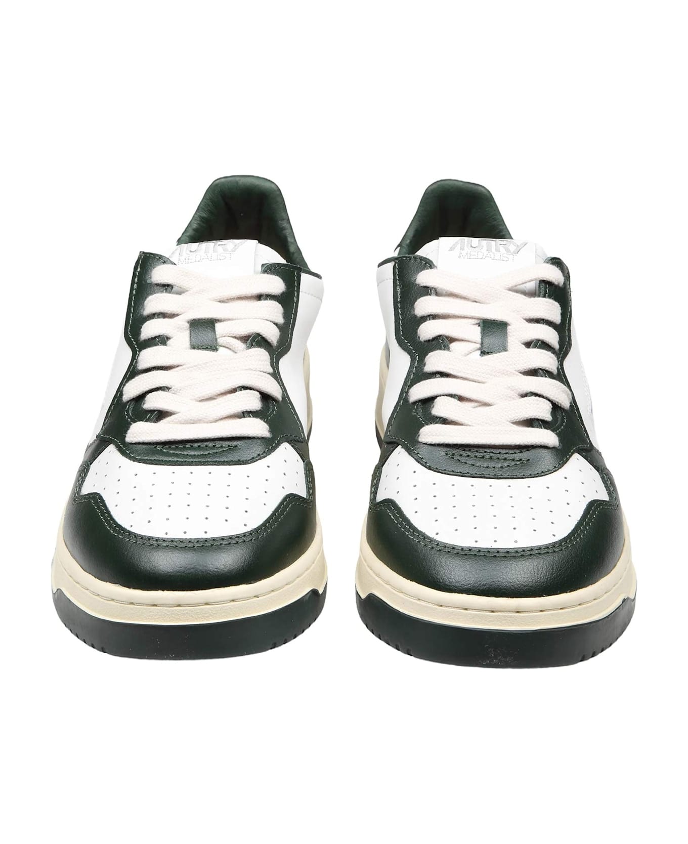 Autry Medalist Leather Sneakers White/green - Wht/mountain