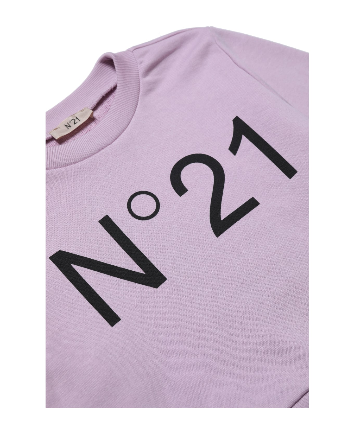 N.21 N21s160f Sweat-shirt N°21 Pink Crew-neck Cotton Sweatshirt With Logo - Bally logo print knitted sweatshirt