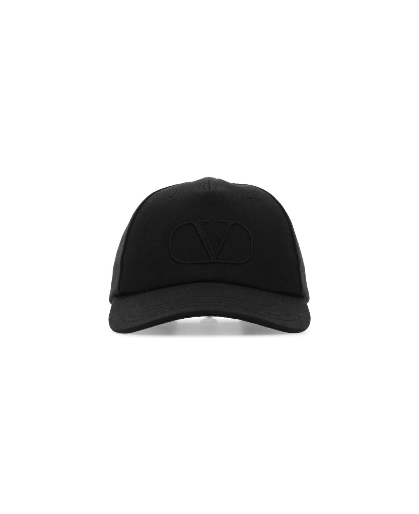 Valentino Garavani Black Cotton Baseball Cap - 0NO 帽子