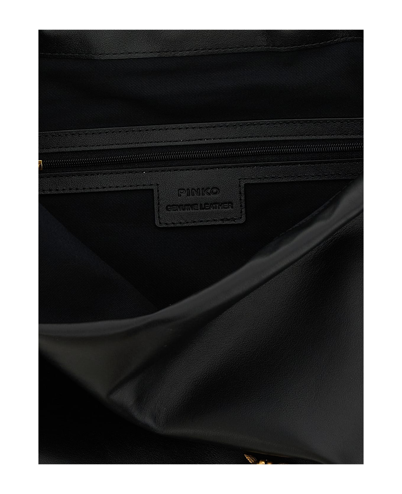 Pinko Maxi Leather Clutch - Black  
