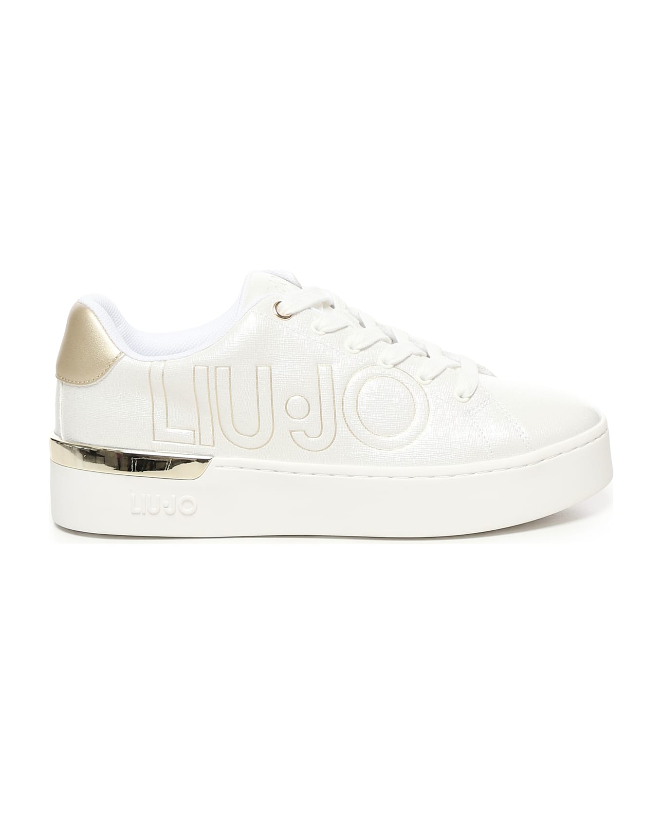 Liu-Jo Saffiano Trainer With Logo - White