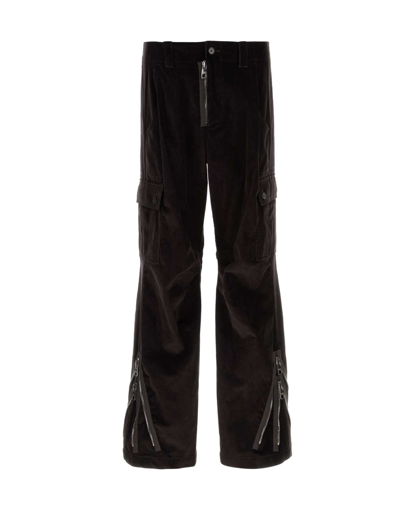 Dolce 
Gabbana Dark Brown Corduroy Cargo Pant - EBANO